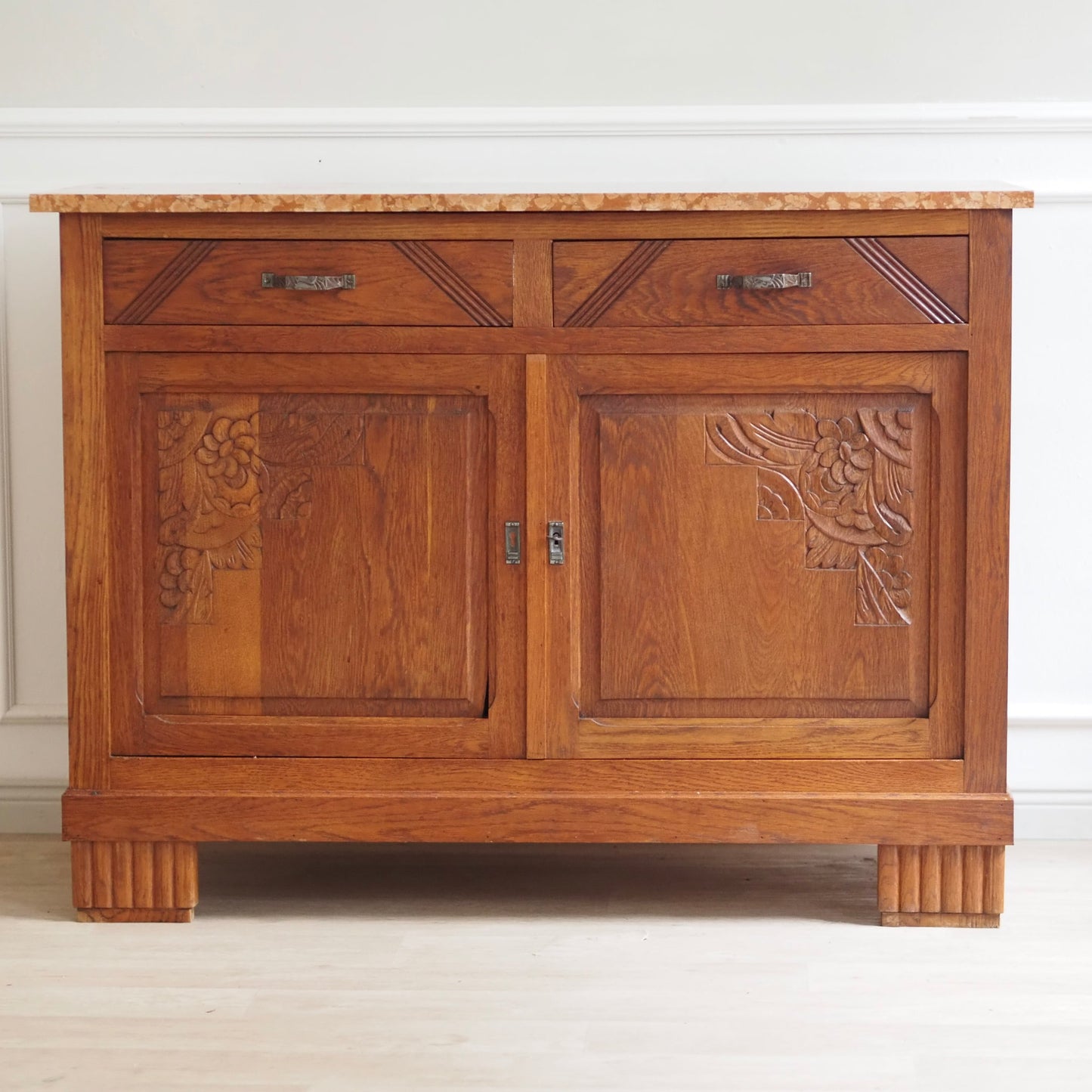 EPOCHE 1920 - Französische Art Déco Kommode, Anrichte mit Marmor