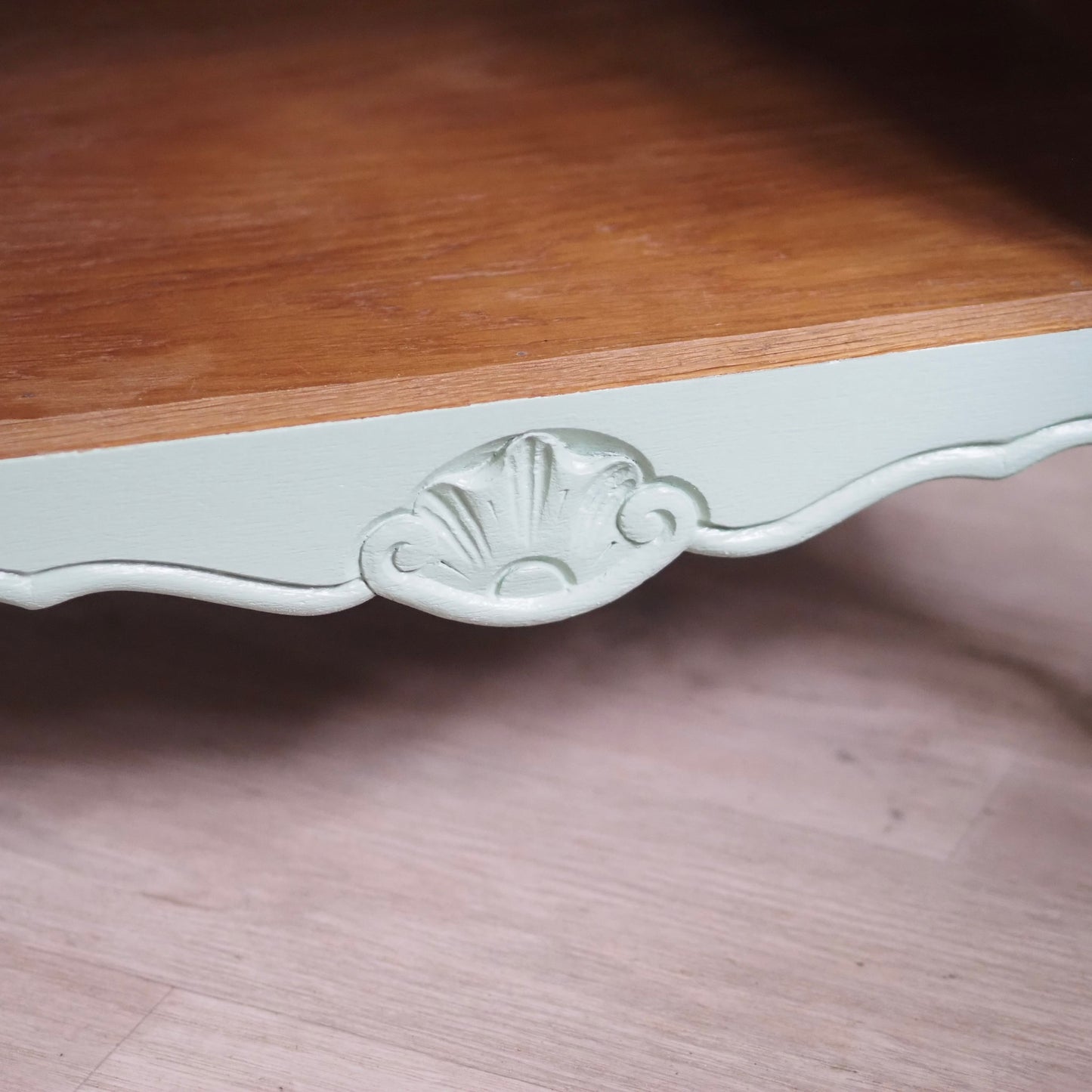 EPOCHE 1920 - Französischer Nachttisch im Landhaus Stil, Nachtschrank in mintgrün