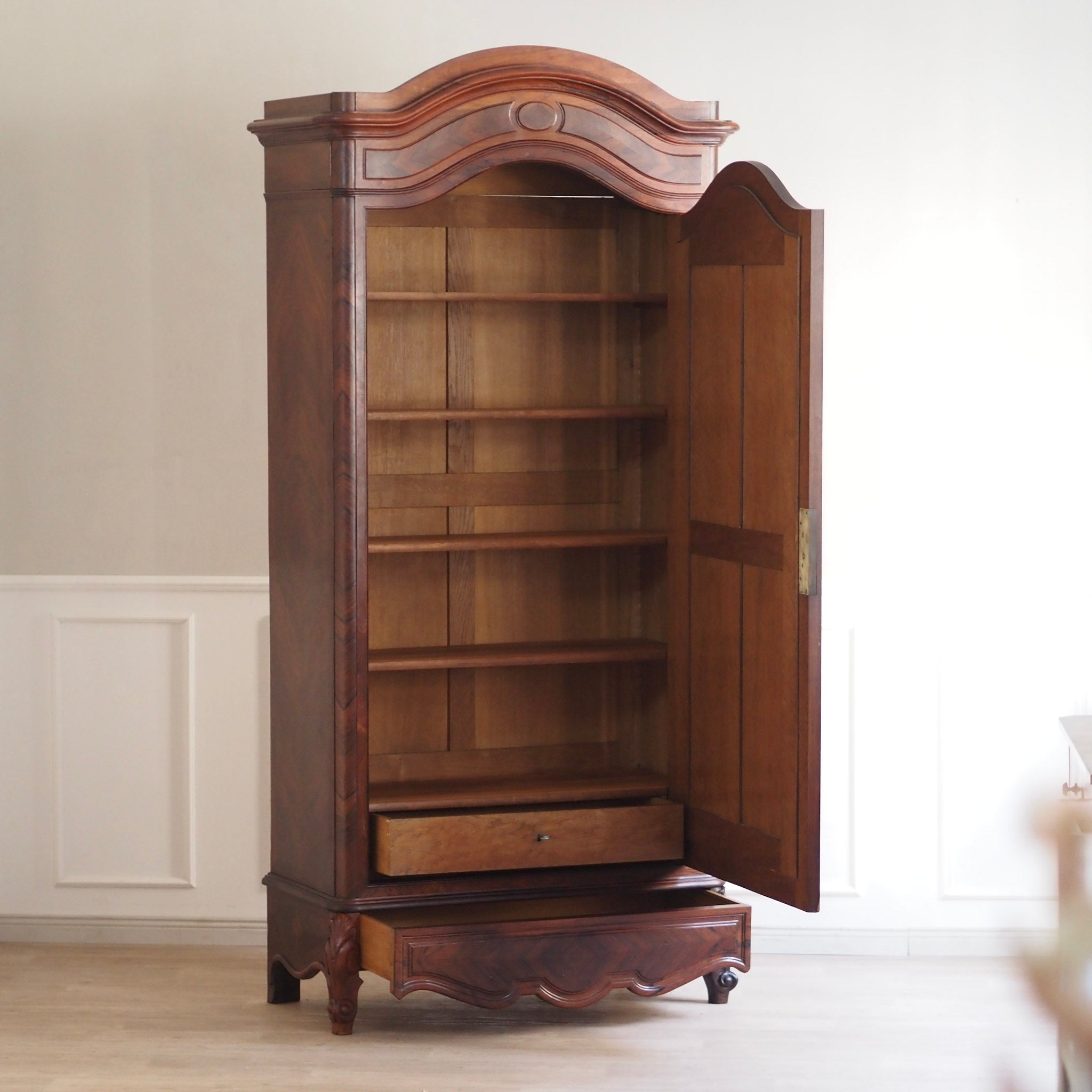 EPOCHE 1890 - Antiker Spiegelschrank aus edlem Palisander, Louis Philippe Kleiderschrank