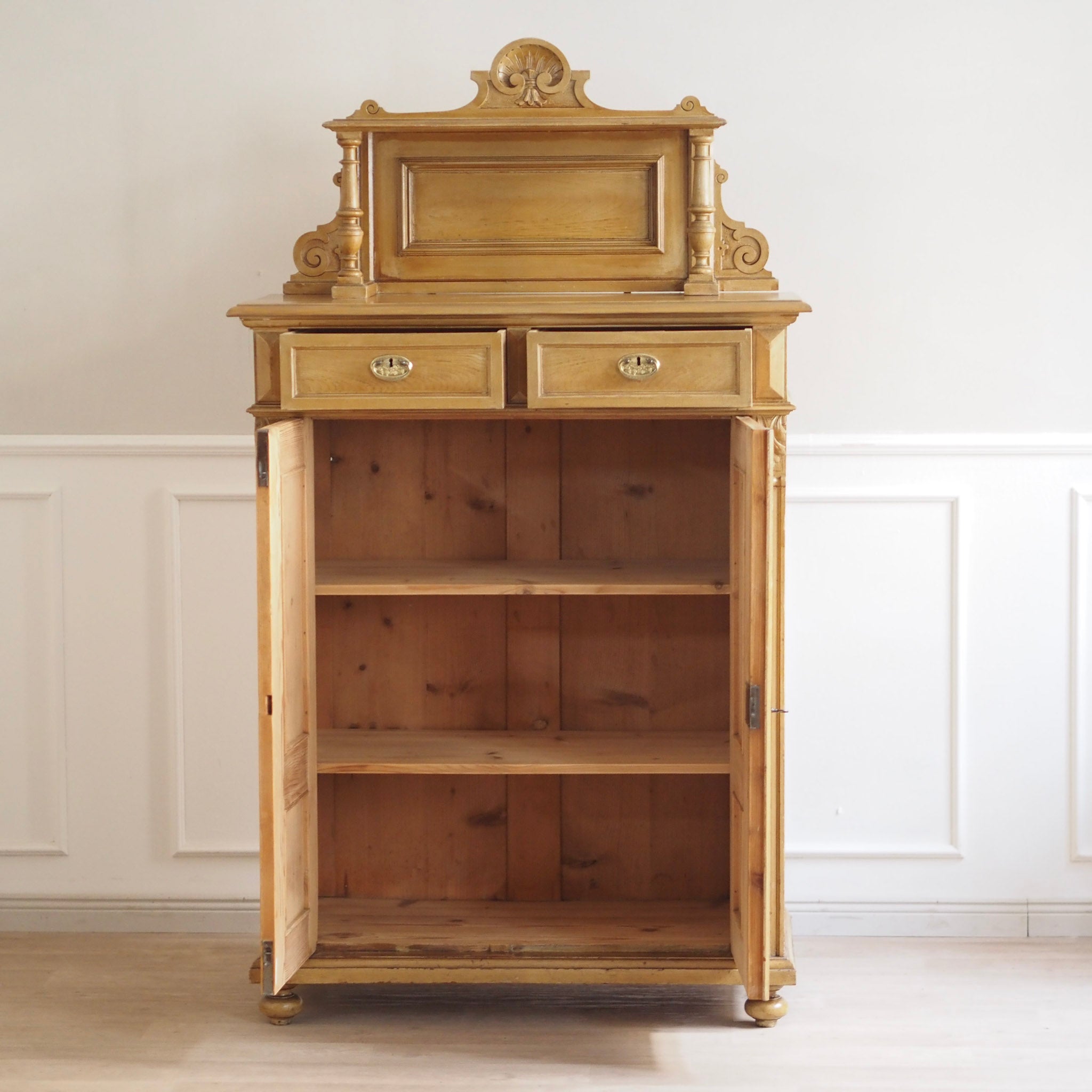 EPOCHE 1900 - Antiker Gründerzeit Schrank Vertiko mit Aufsatz