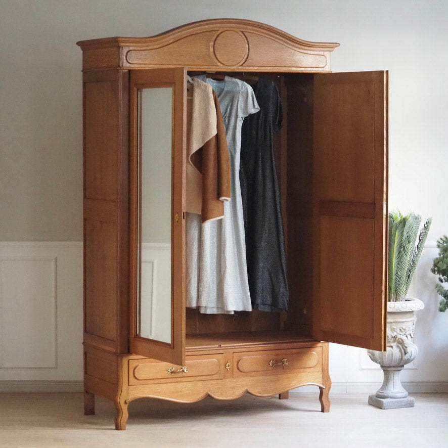 Spiegelschrank Frankreich um 1900 mit Schubladen - Antiker Kleiderschrank Jugendstil