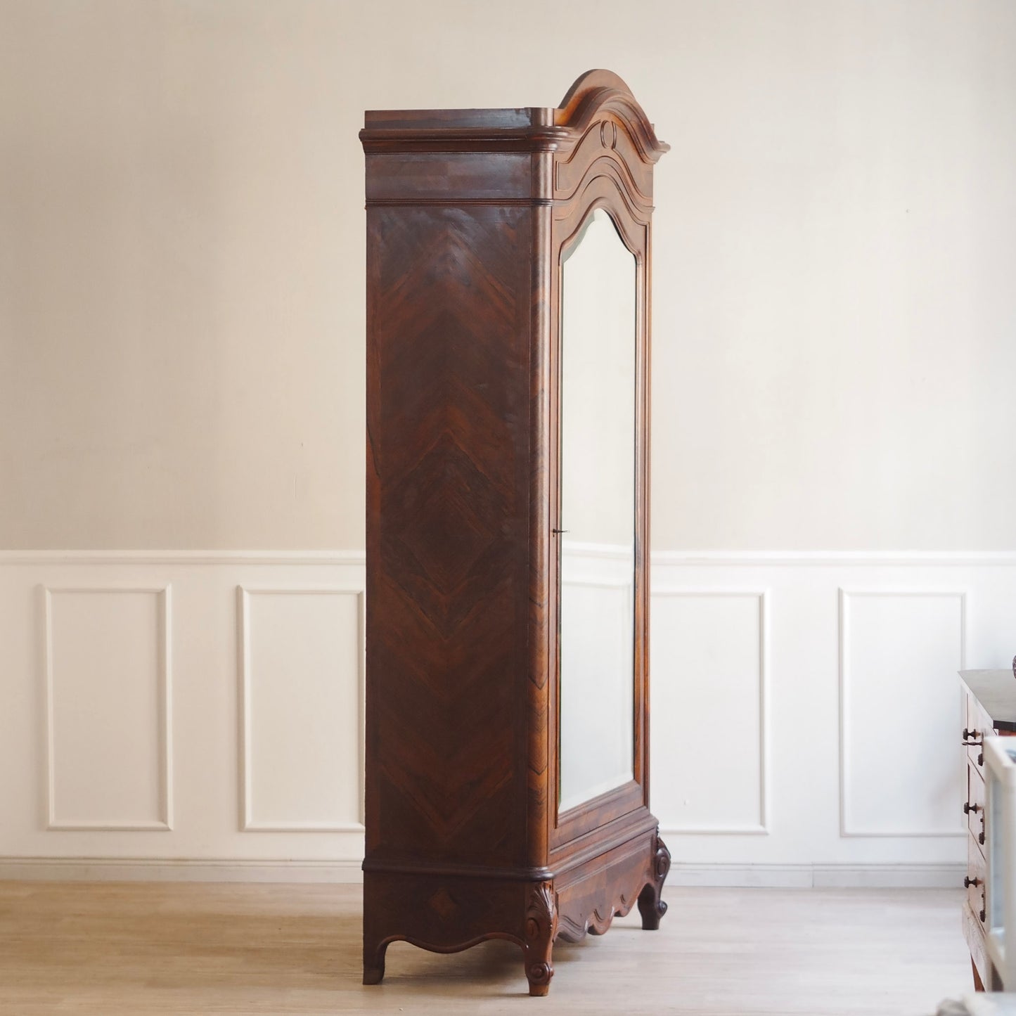 EPOCHE 1890 - Antiker Spiegelschrank aus edlem Palisander, Louis Philippe Kleiderschrank