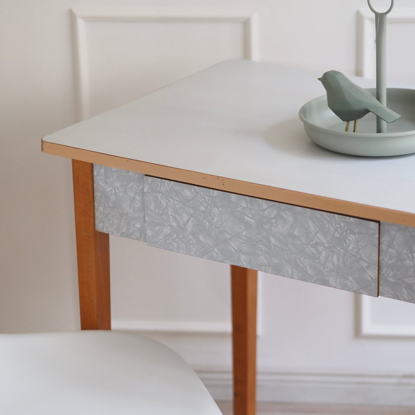 EPOCHE 1960 - Mid Century PVC Küchentisch Schreibtisch mit Schublade