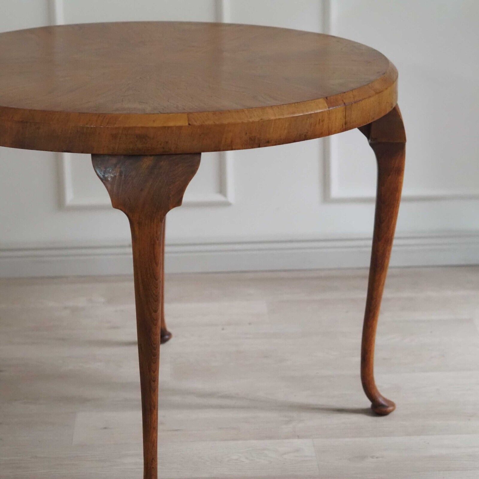 EPOCHE 1930 Sofatisch Rund Antik Couchtisch Beistelltisch Vintage Furnier Holzti
