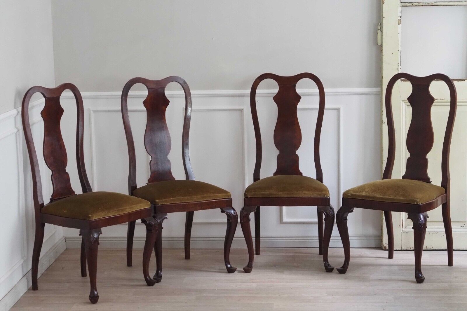 EPOCHE 1890 Antikes Stuhlset Viktorianisch König England Alt Vintage Stühle