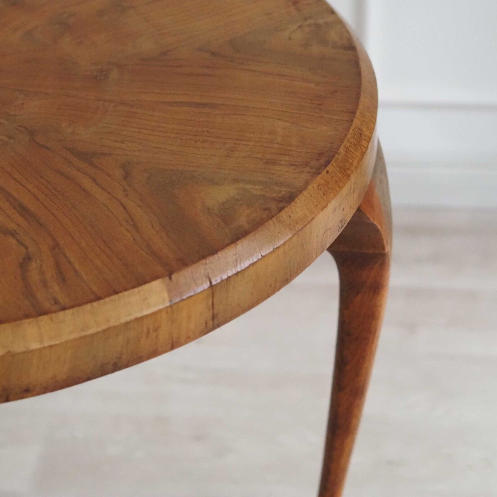 EPOCHE 1930 Sofatisch Rund Antik Couchtisch Beistelltisch Vintage Furnier Holzti