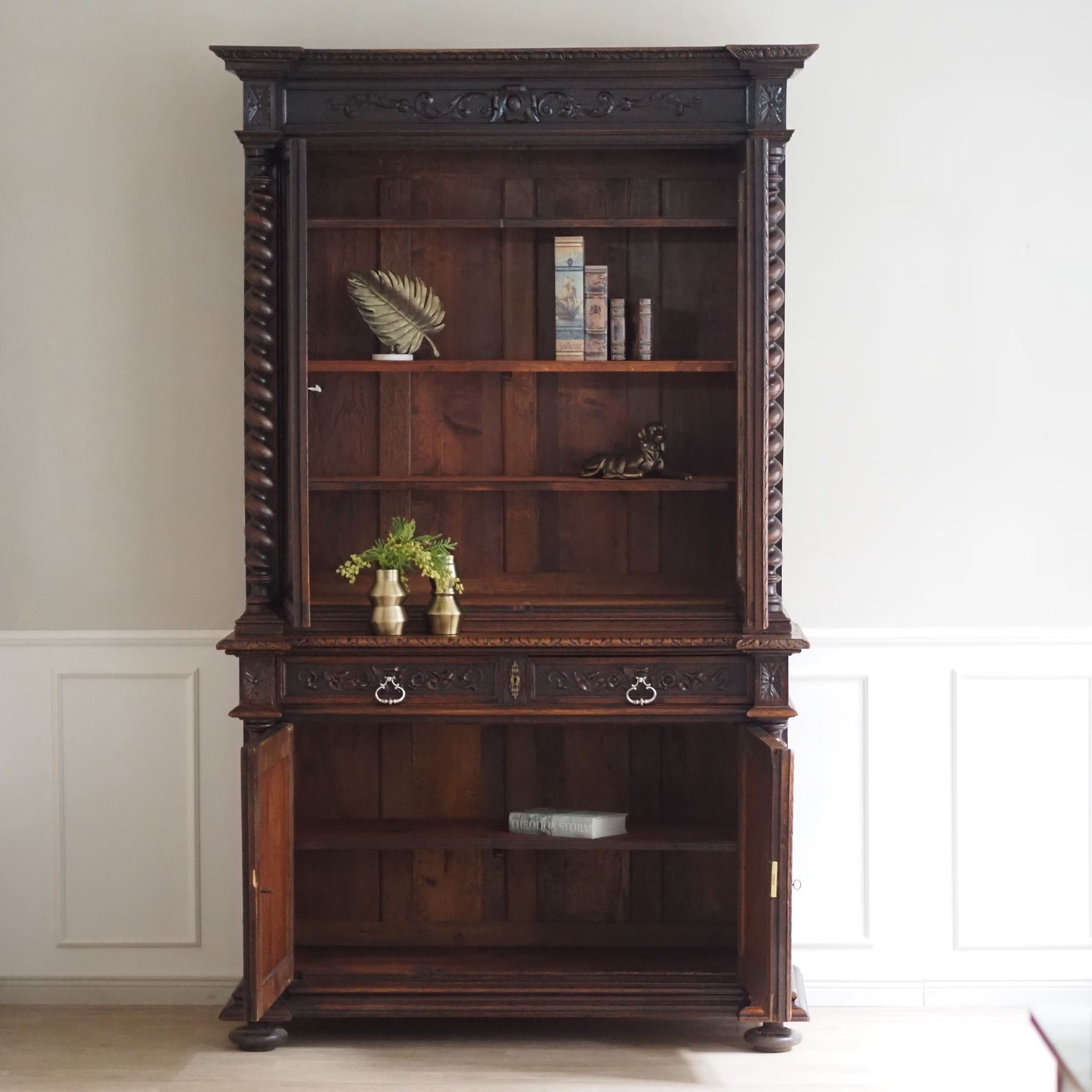 Antiker Bücherschrank Gründerzeit Eiche