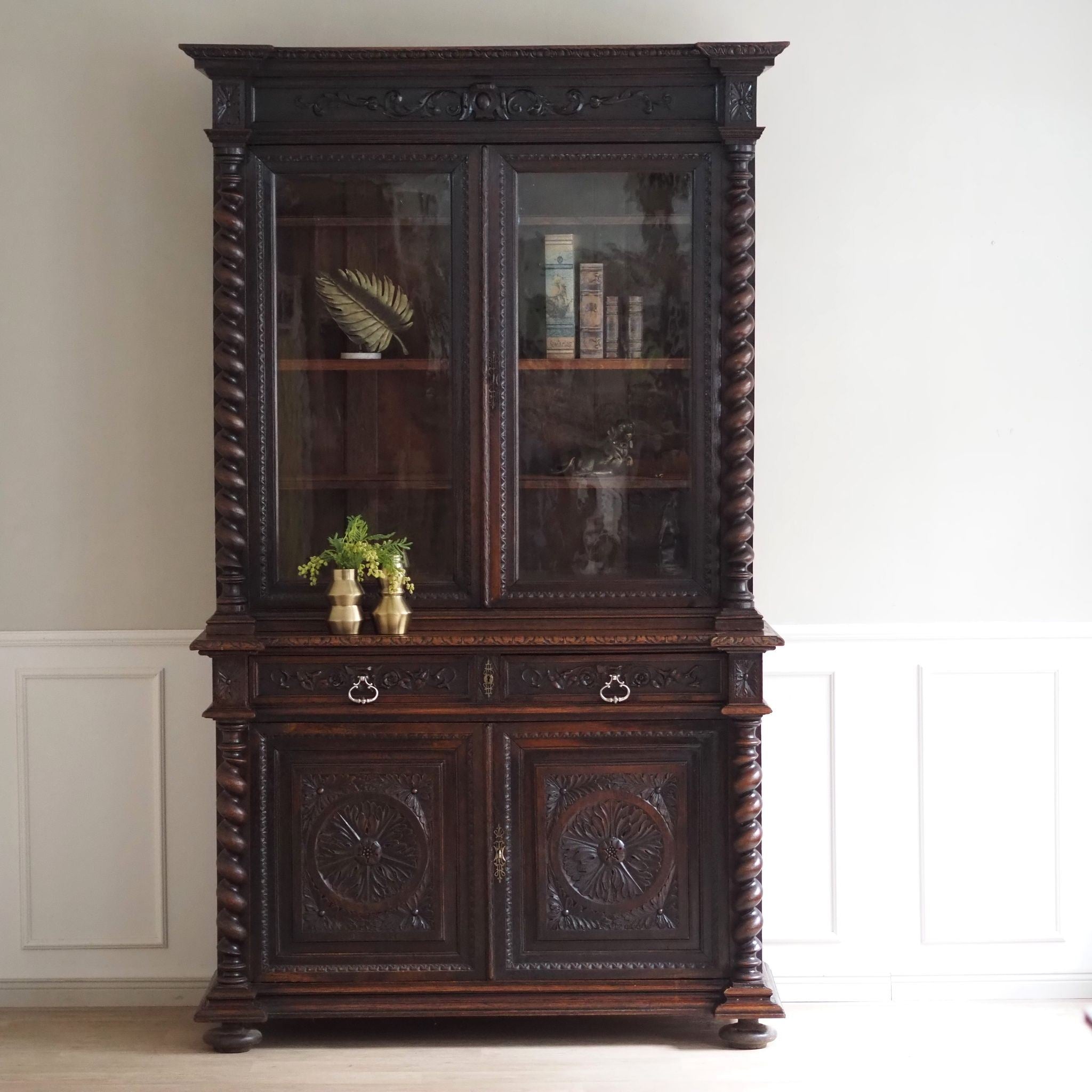 Antiker Bücherschrank Gründerzeit Eiche