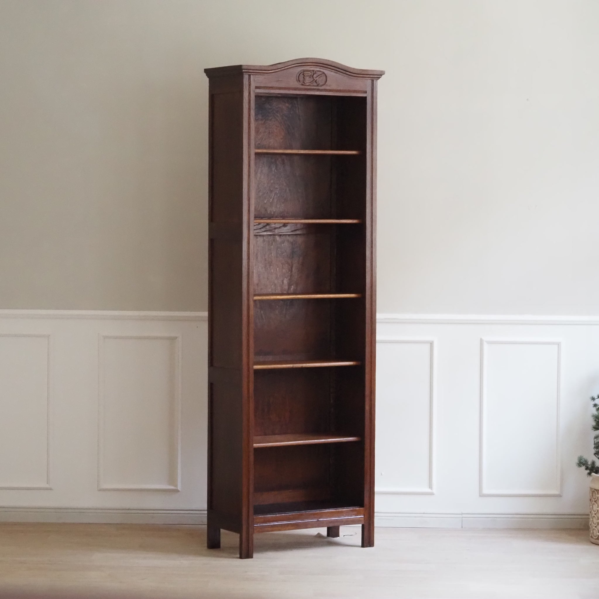 Antikes schmales Bücherregal, um 1890 - Vintage Bücherschrank