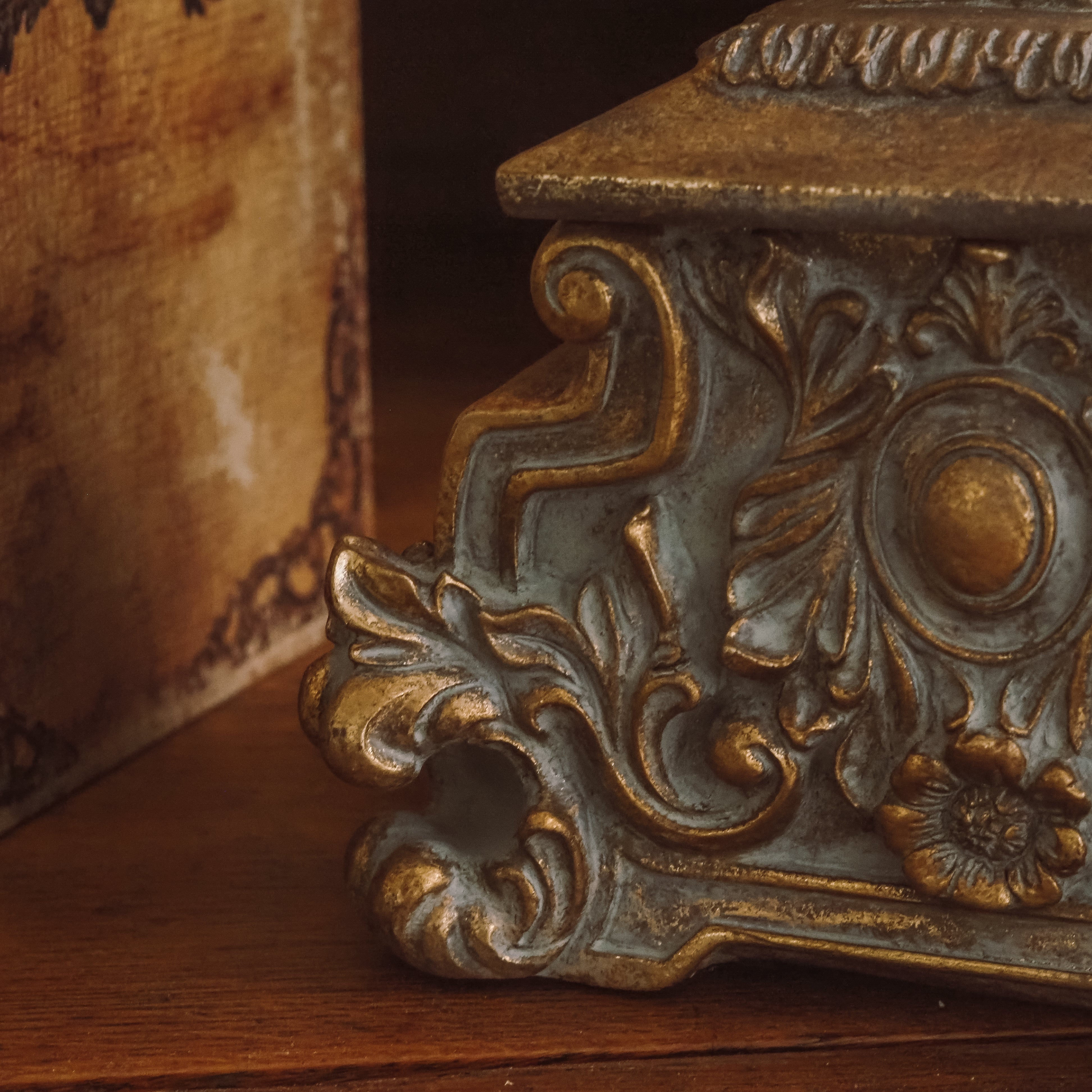 Schmuckbox · Barockstil · Resin mit antiker Patina