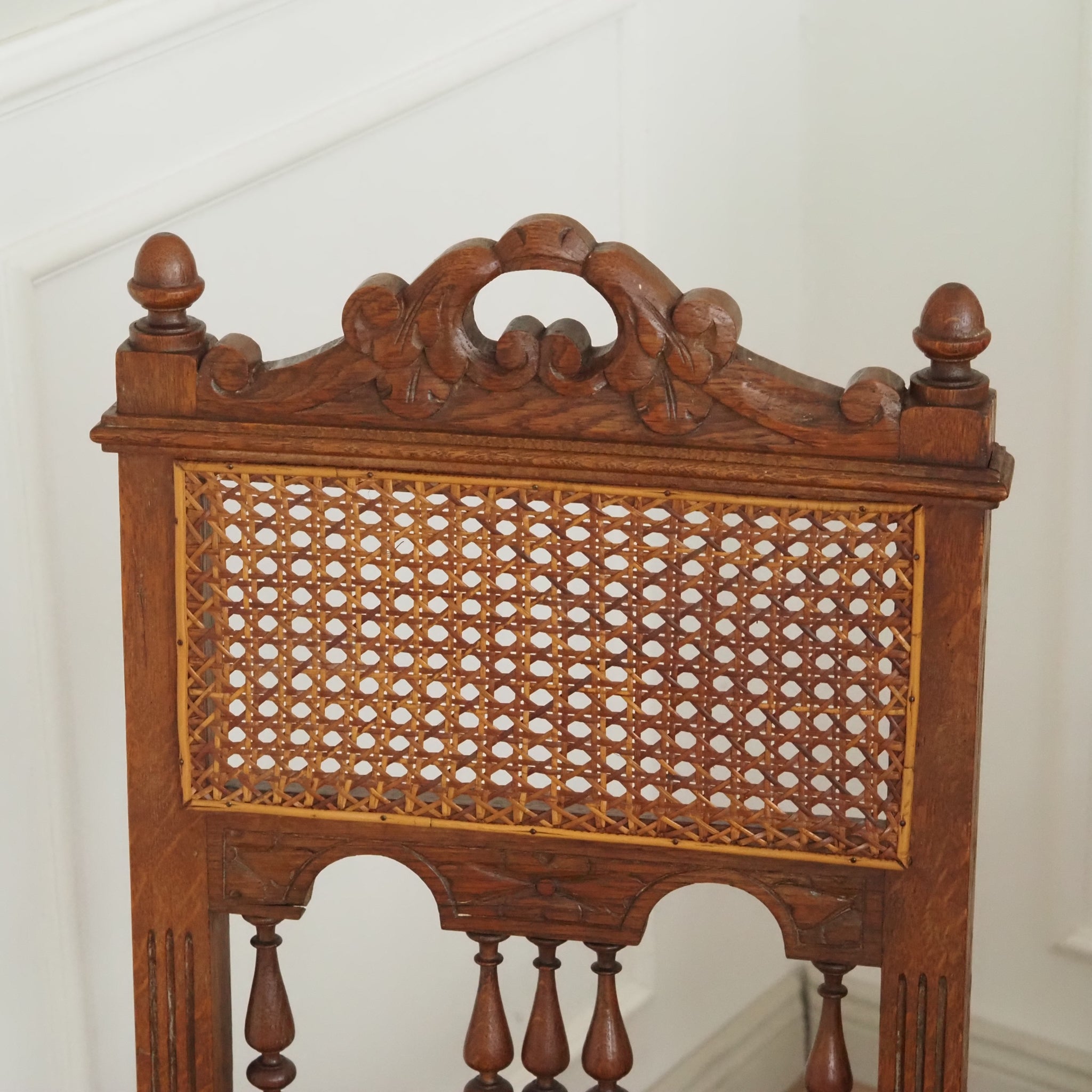 Antiker Salon-Stuhl mit Wiener Geflecht, Frankreich um 1880, Henri II Stühle
