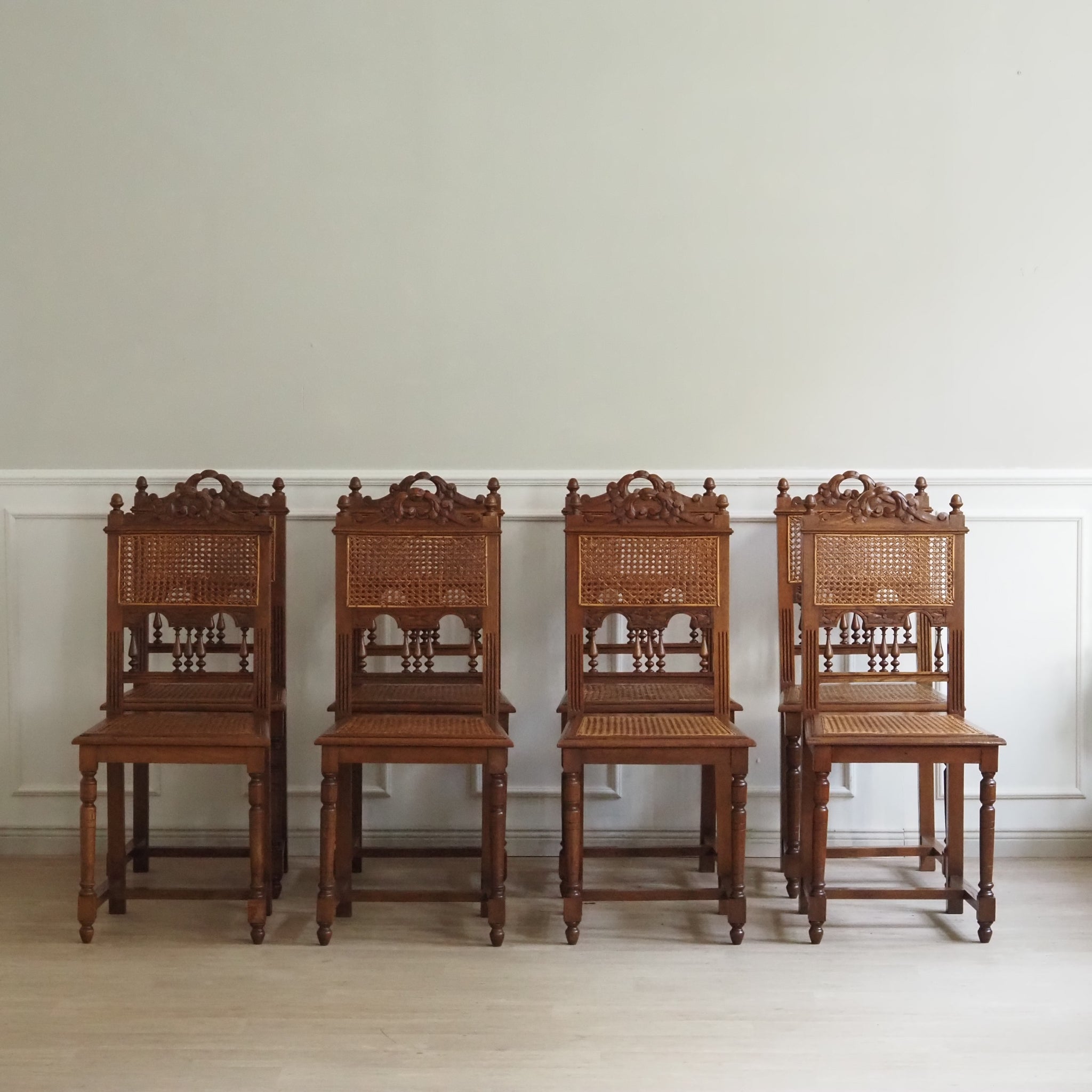 Antiker Salon-Stuhl mit Wiener Geflecht, Frankreich um 1880, Henri II Stühle
