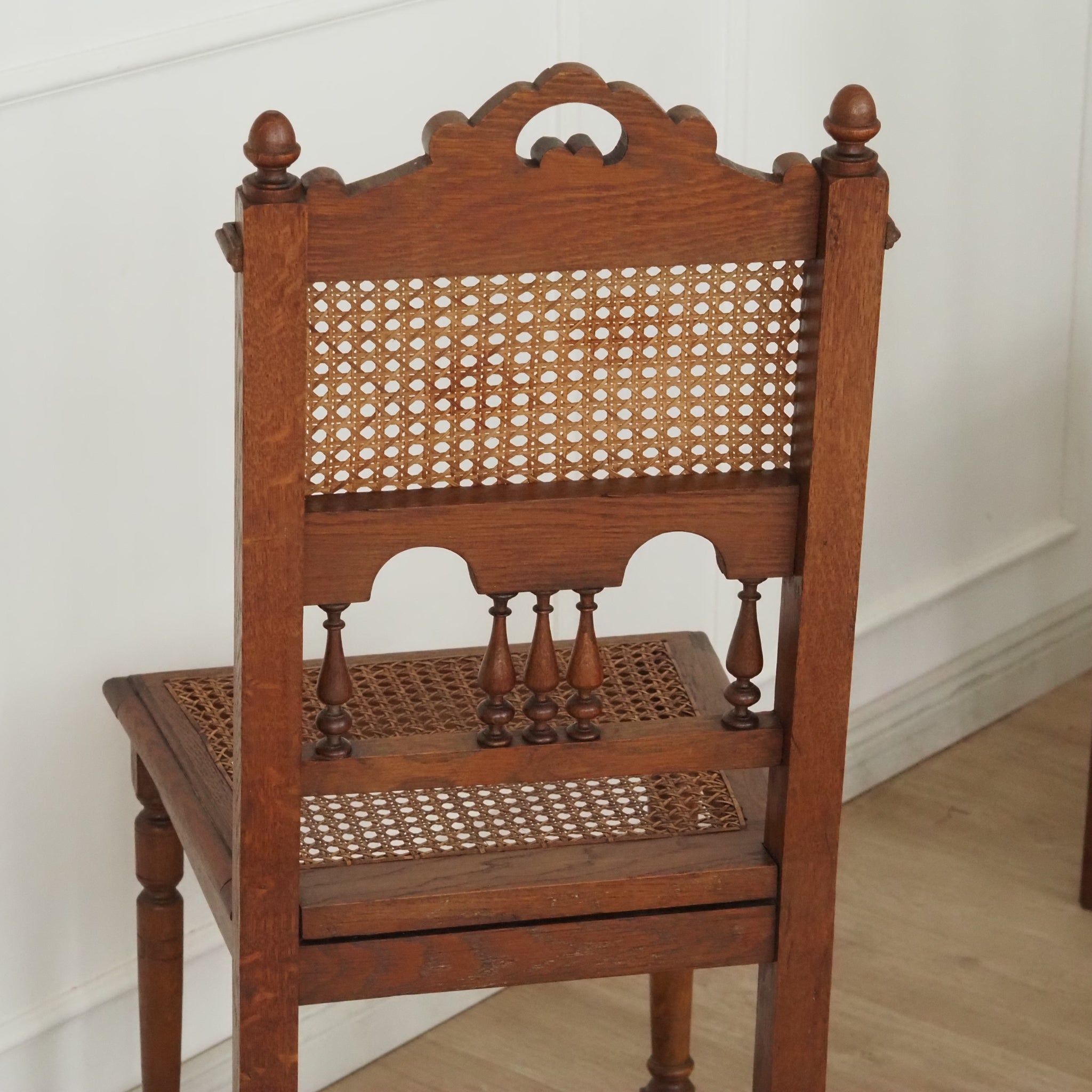 Antiker Salon-Stuhl mit Wiener Geflecht, Frankreich um 1880, Henri II Stühle