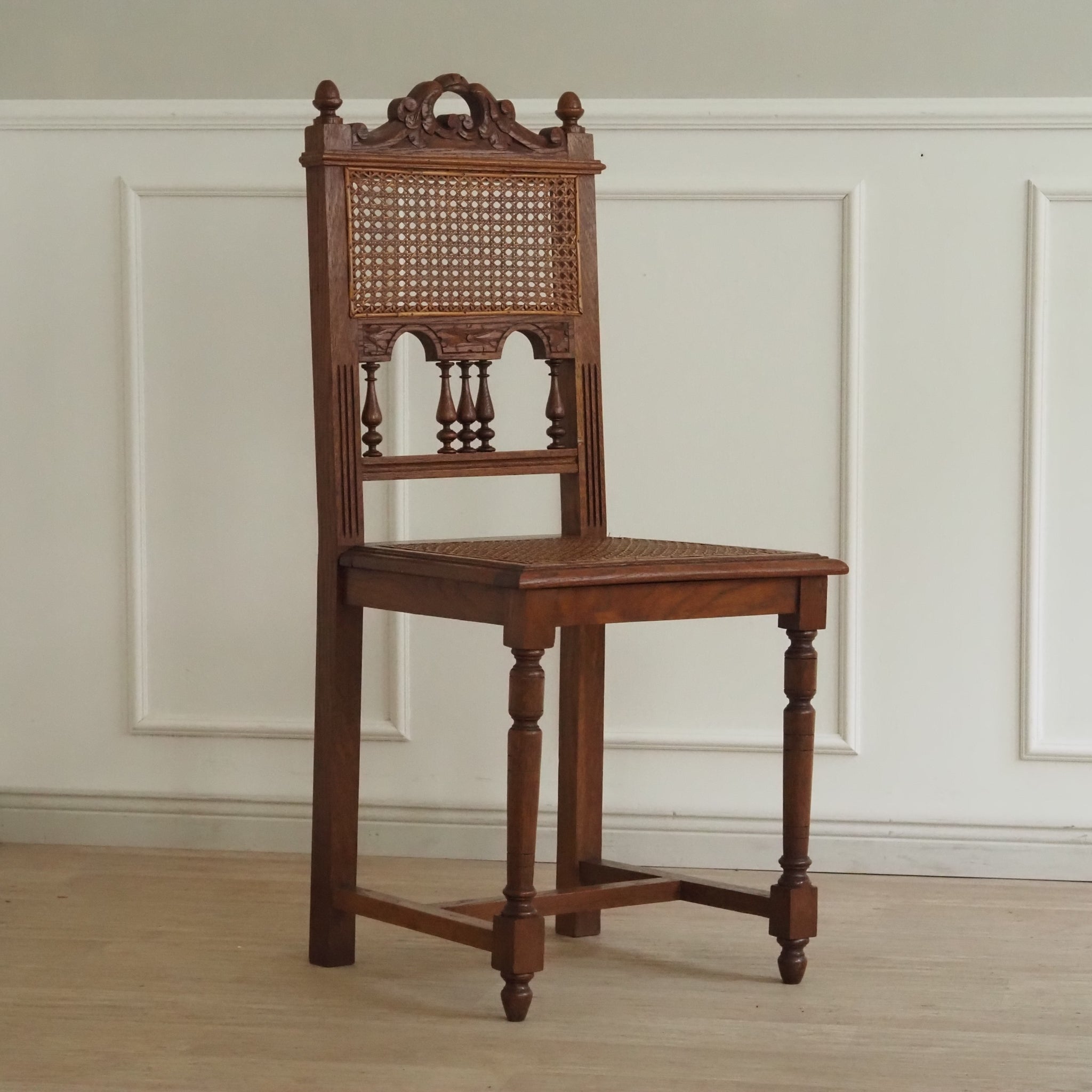 Antiker Salon-Stuhl mit Wiener Geflecht, Frankreich um 1880, Henri II Stühle