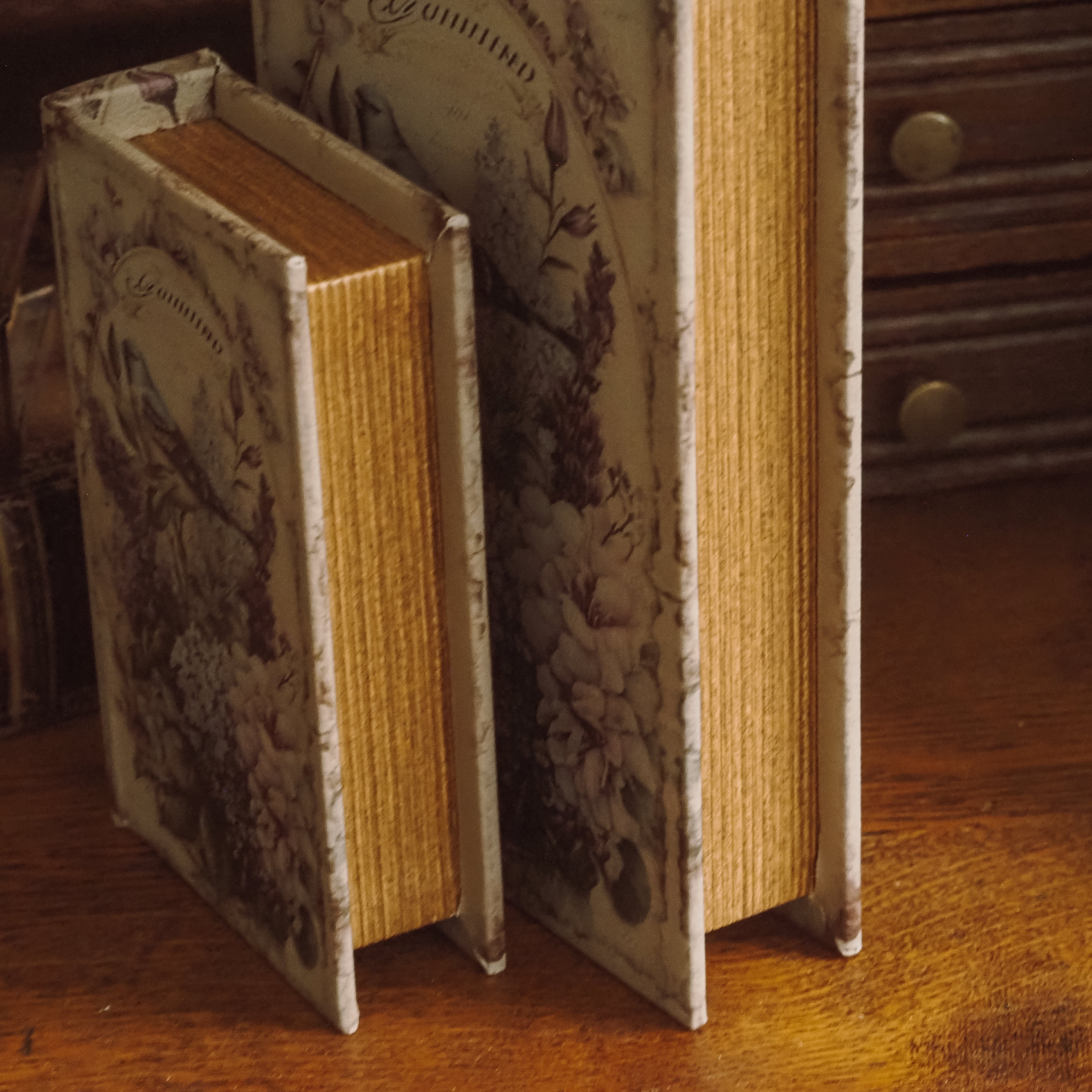 Buchbox Blumen Vintage · dekorative Aufbewahrungsbox in Buchform