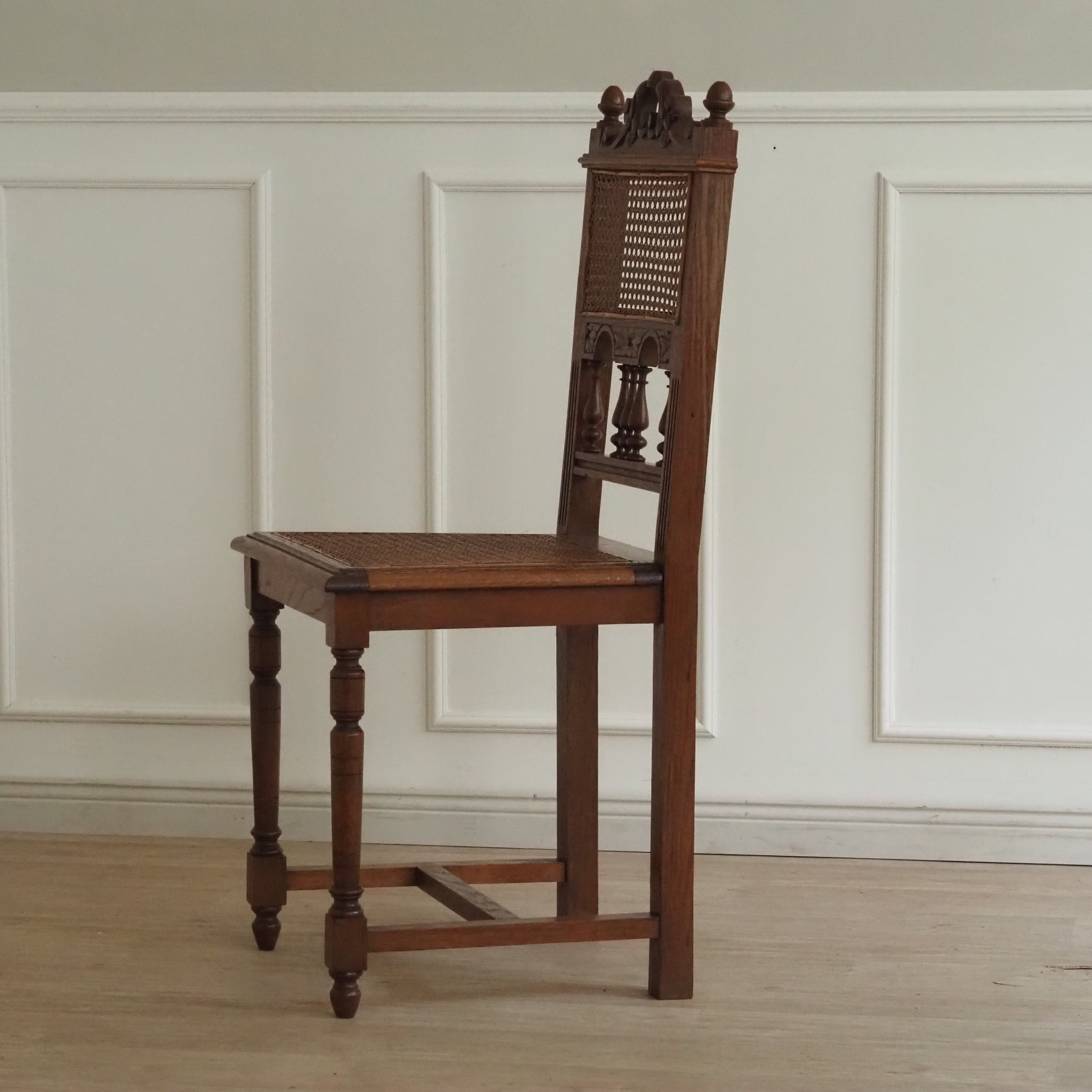 Antiker Salon-Stuhl mit Wiener Geflecht, Frankreich um 1880, Henri II Stühle