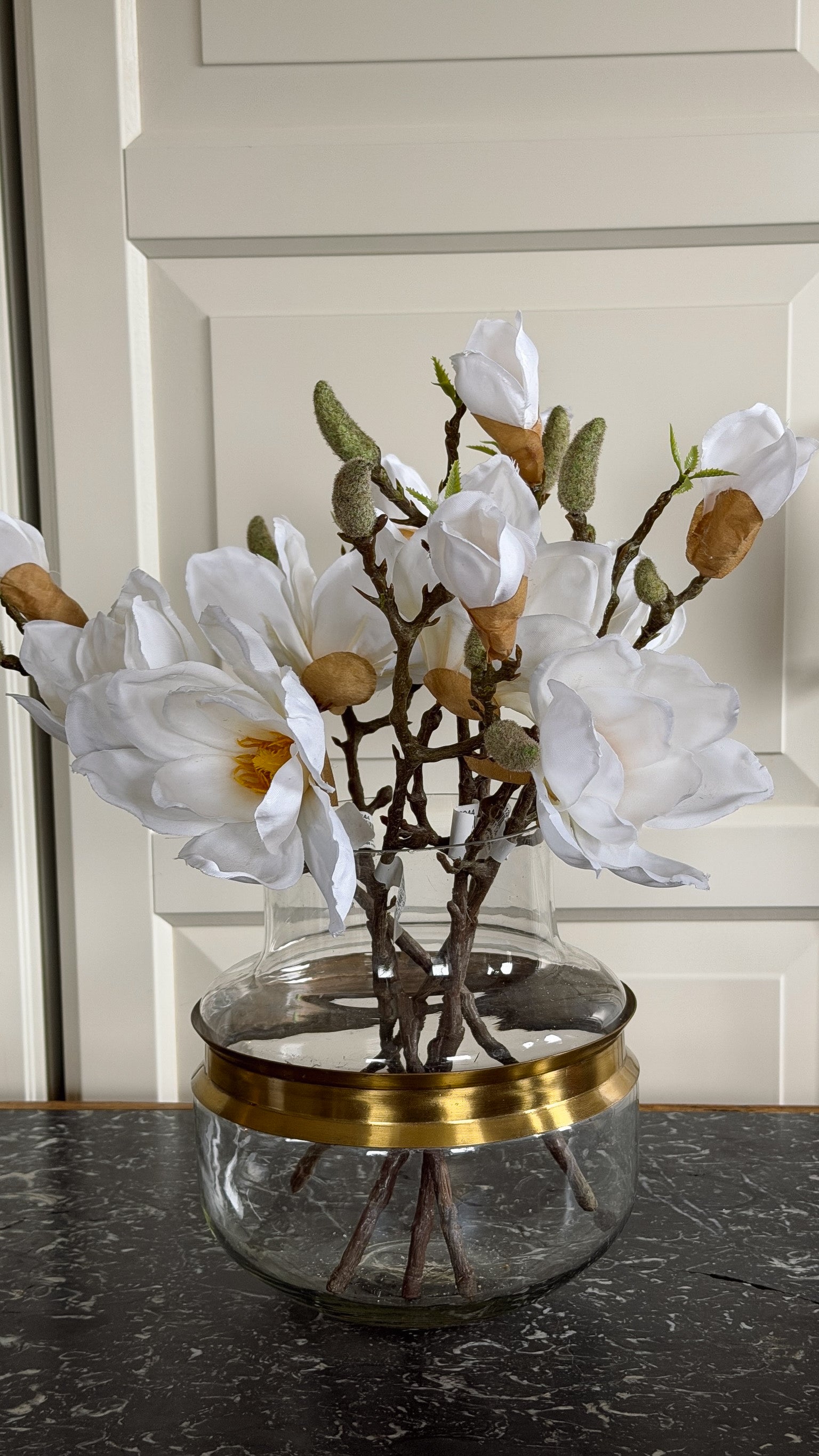 Magnolienzweig 6er-Set · naturgetreue Blütenzweige Frühling weiß