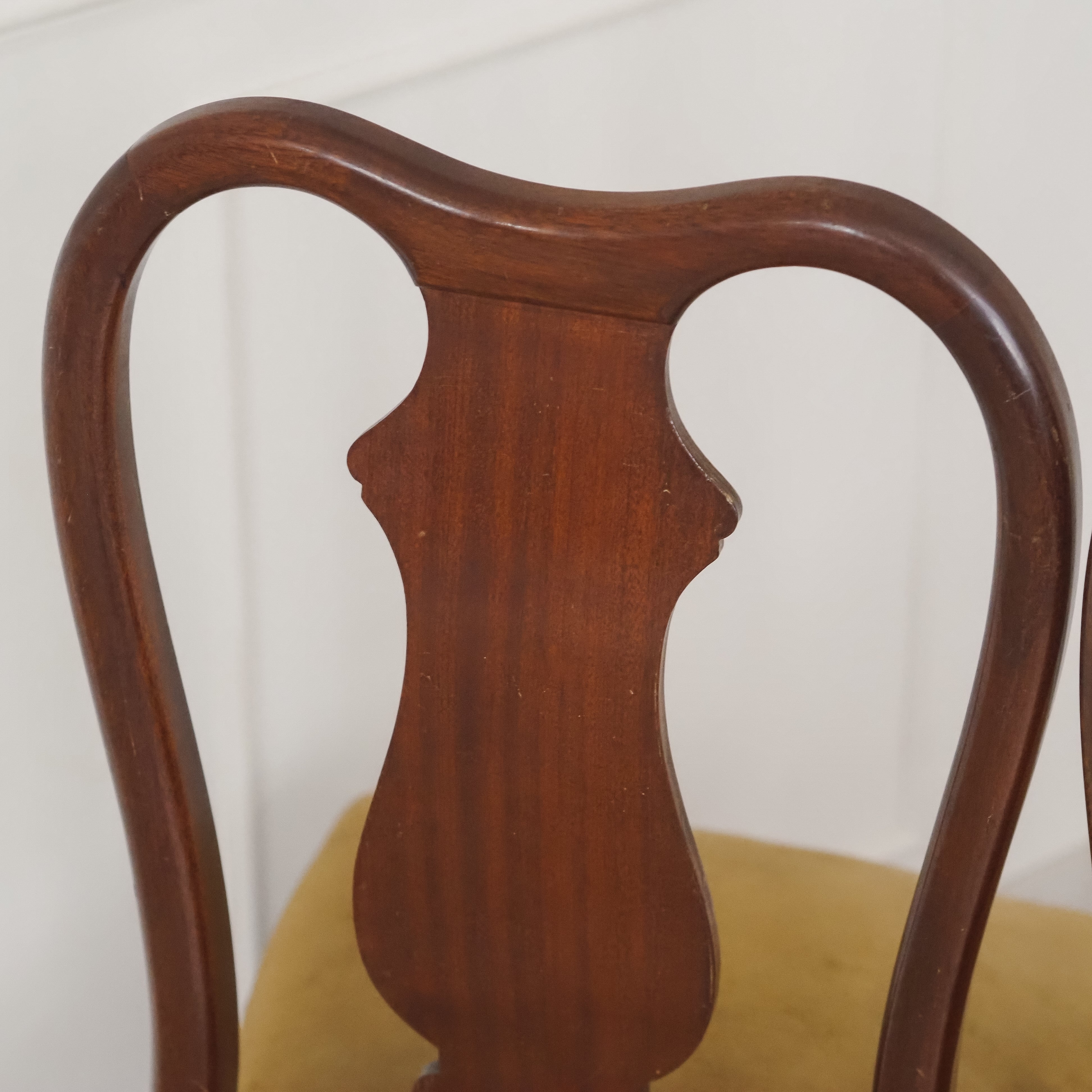 Queen-Anne-Stühle 4er-Set Holz antik um 1890