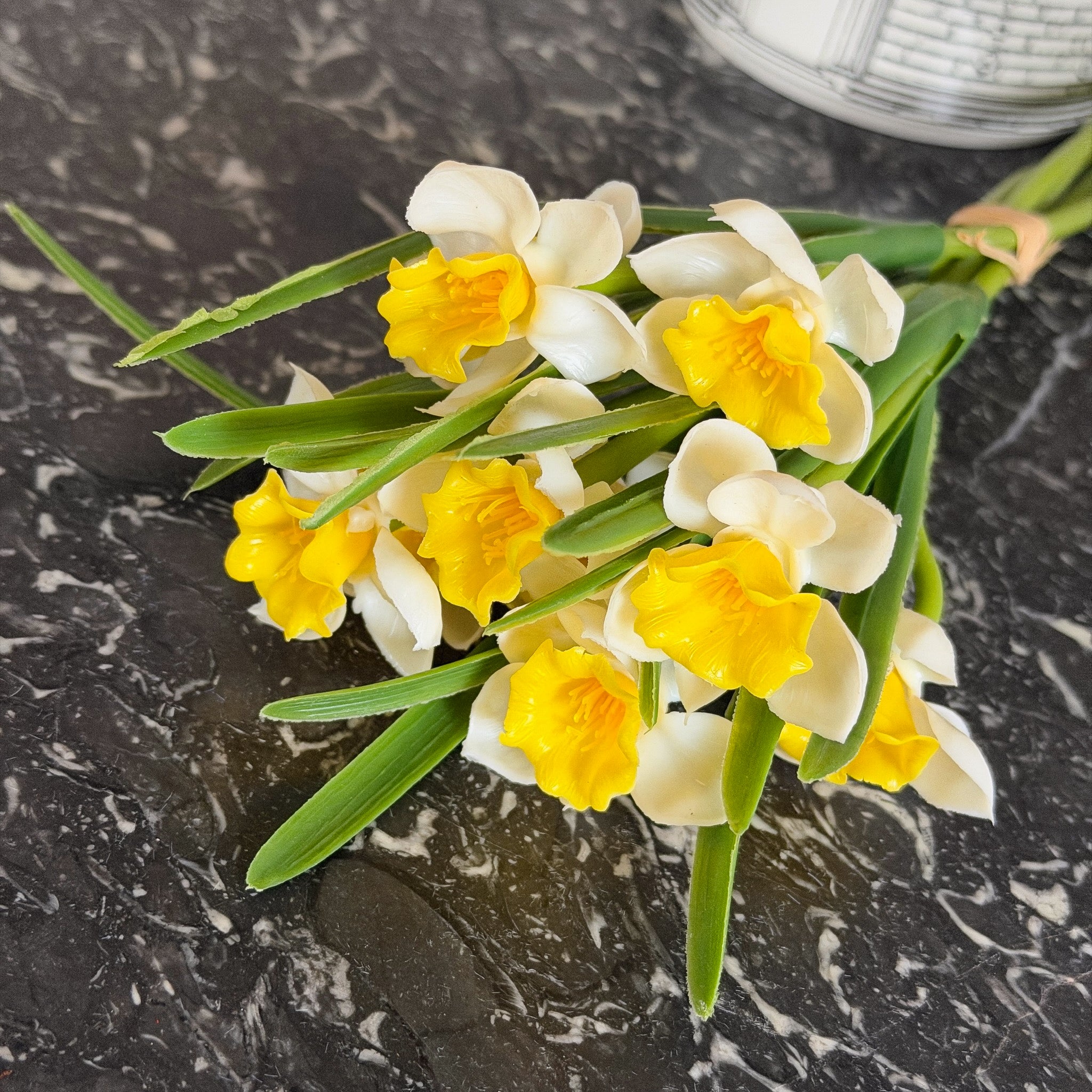 Narzissen Bündel · weiß / gelb · 5 Stiele / Frühlingsdekoration