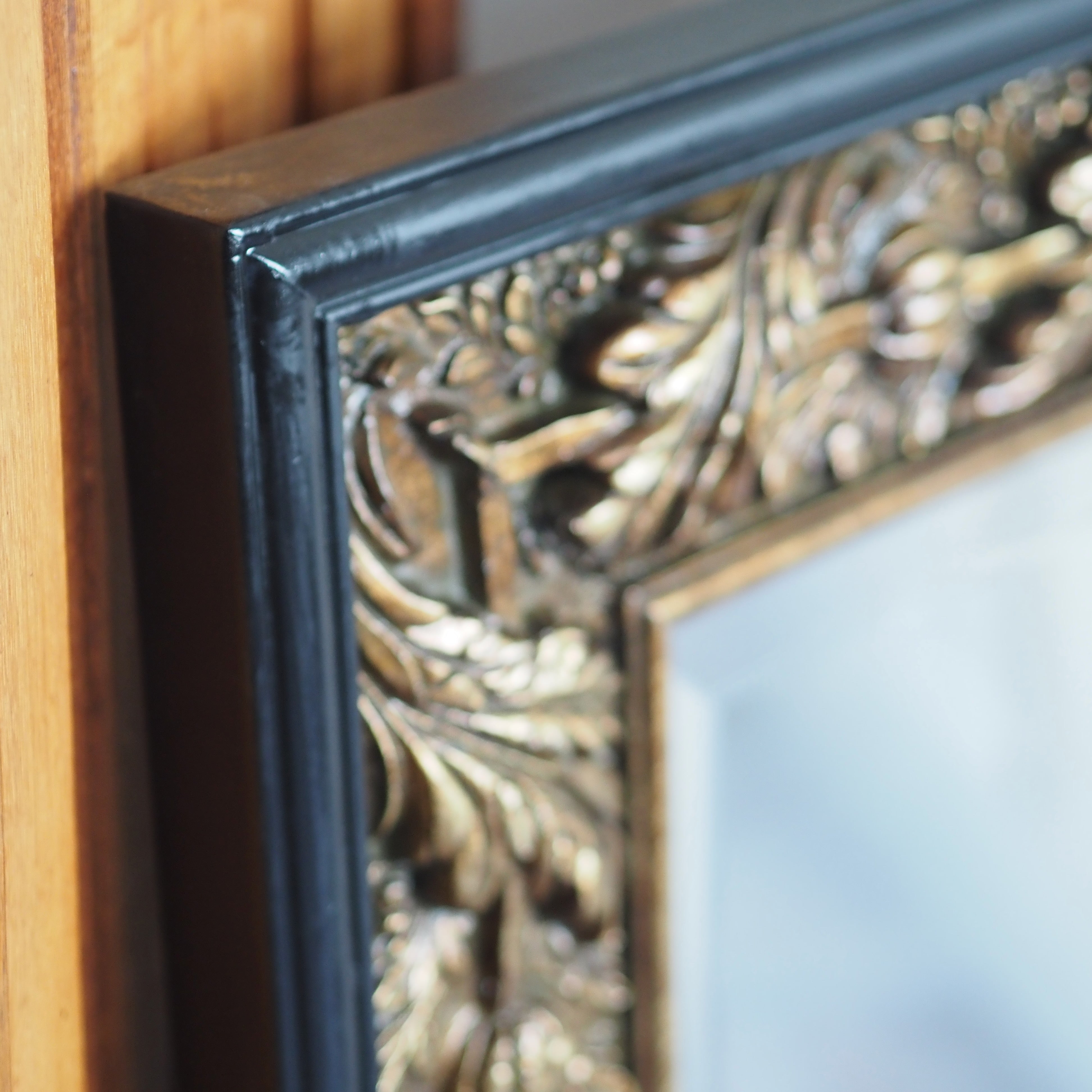 Wandspiegel Historismus Stil Gold Schwarz mit Facettenschliff