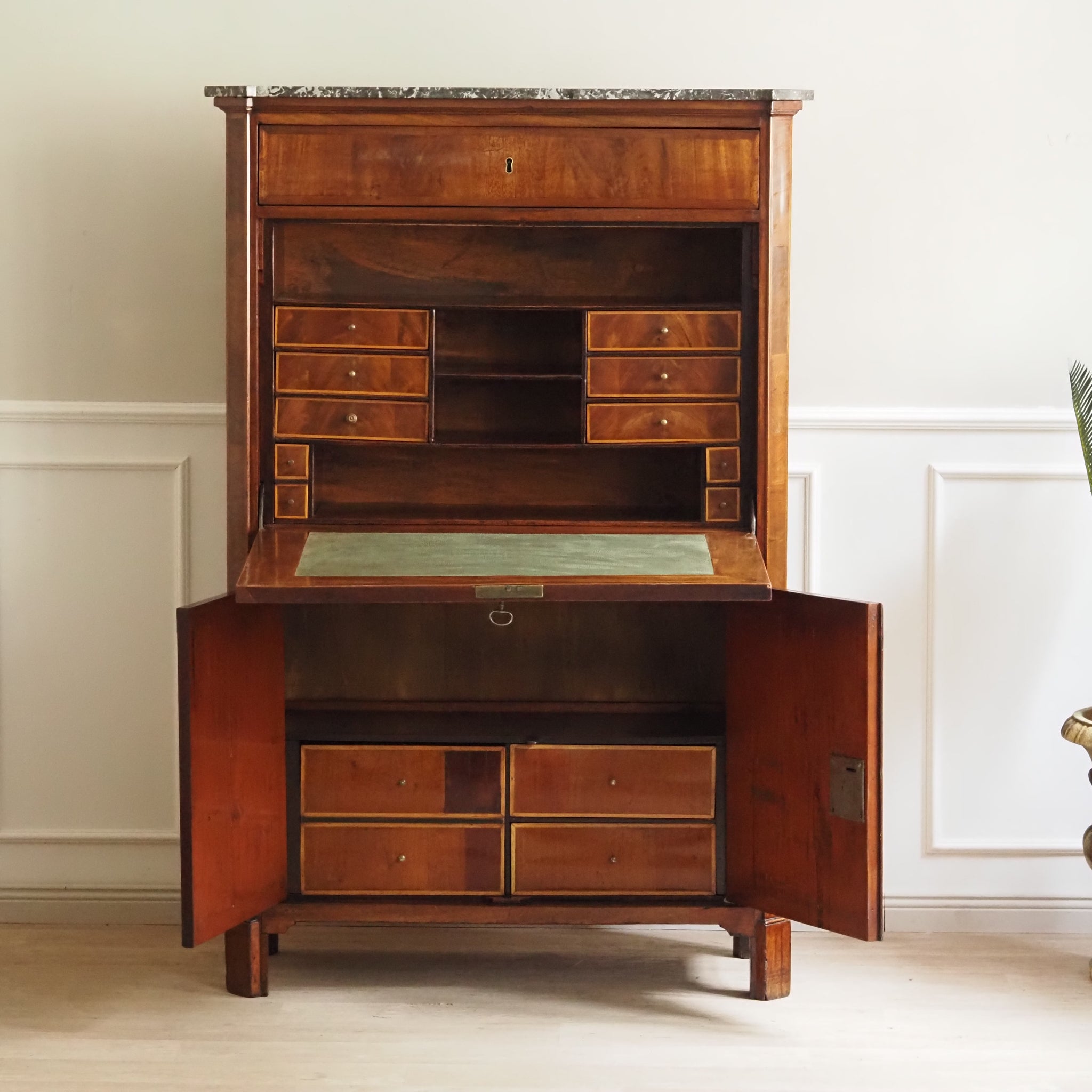 Antiker Mahagoni Sekretär aus Frankreich - Louis Philippe Stil, Marmor