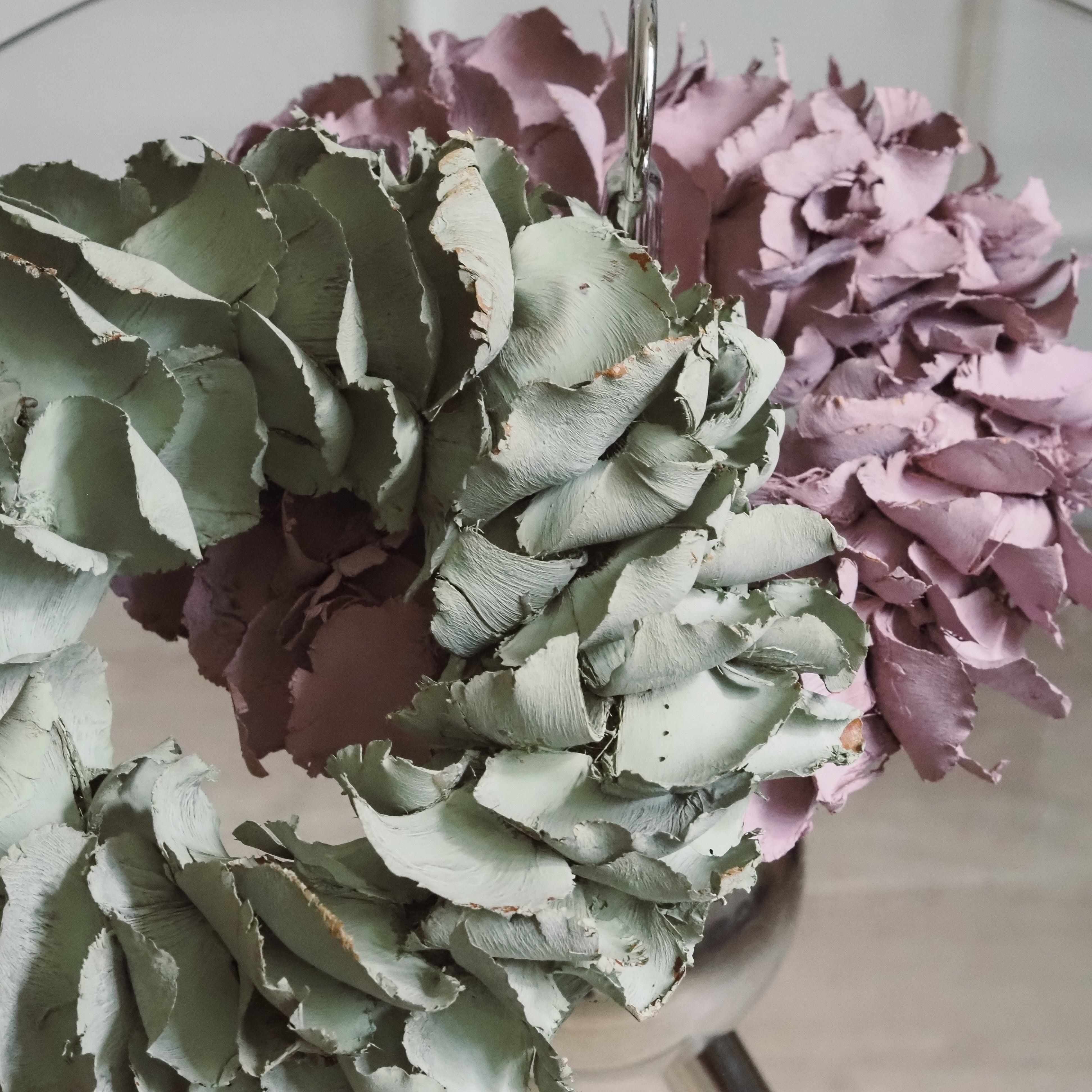 Palmblattkranz · dekorativer Naturkranz in Rosa oder Salbeigrün