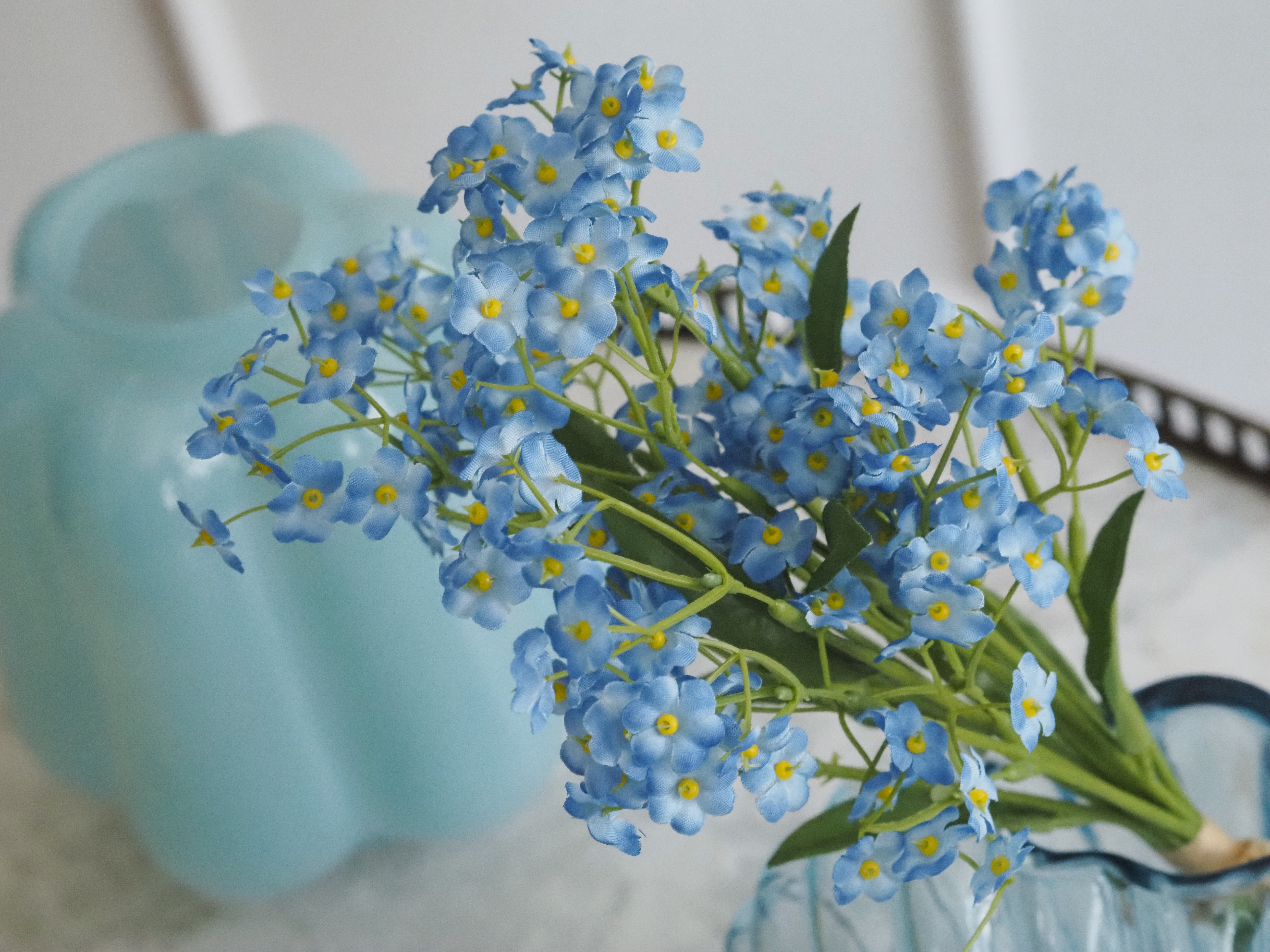 Dekozweig Vergissmeinnicht · florale Replik / feines Blütenbündel