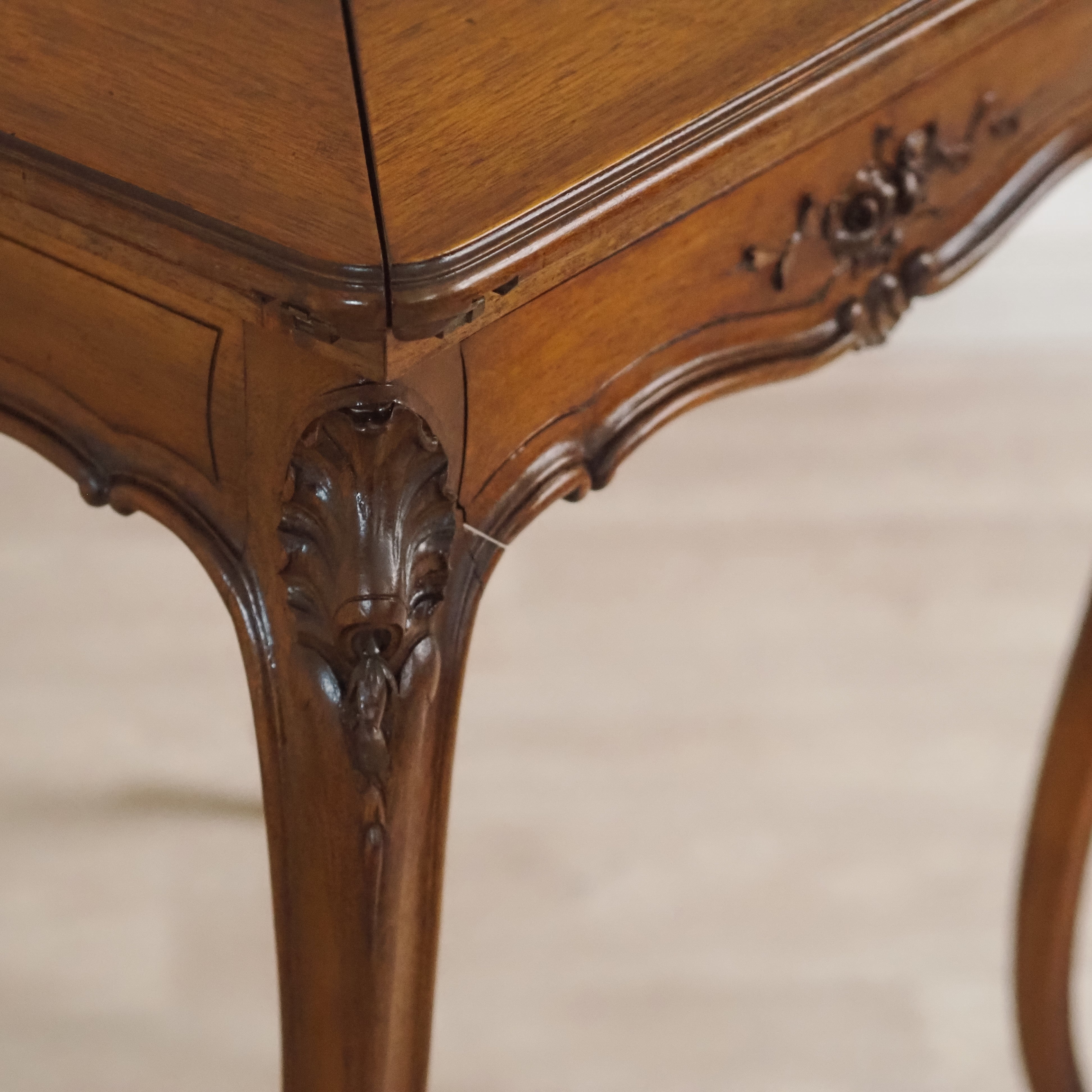 Louis-XV Spieltisch Eiche Klapptisch Kartentisch um 1890