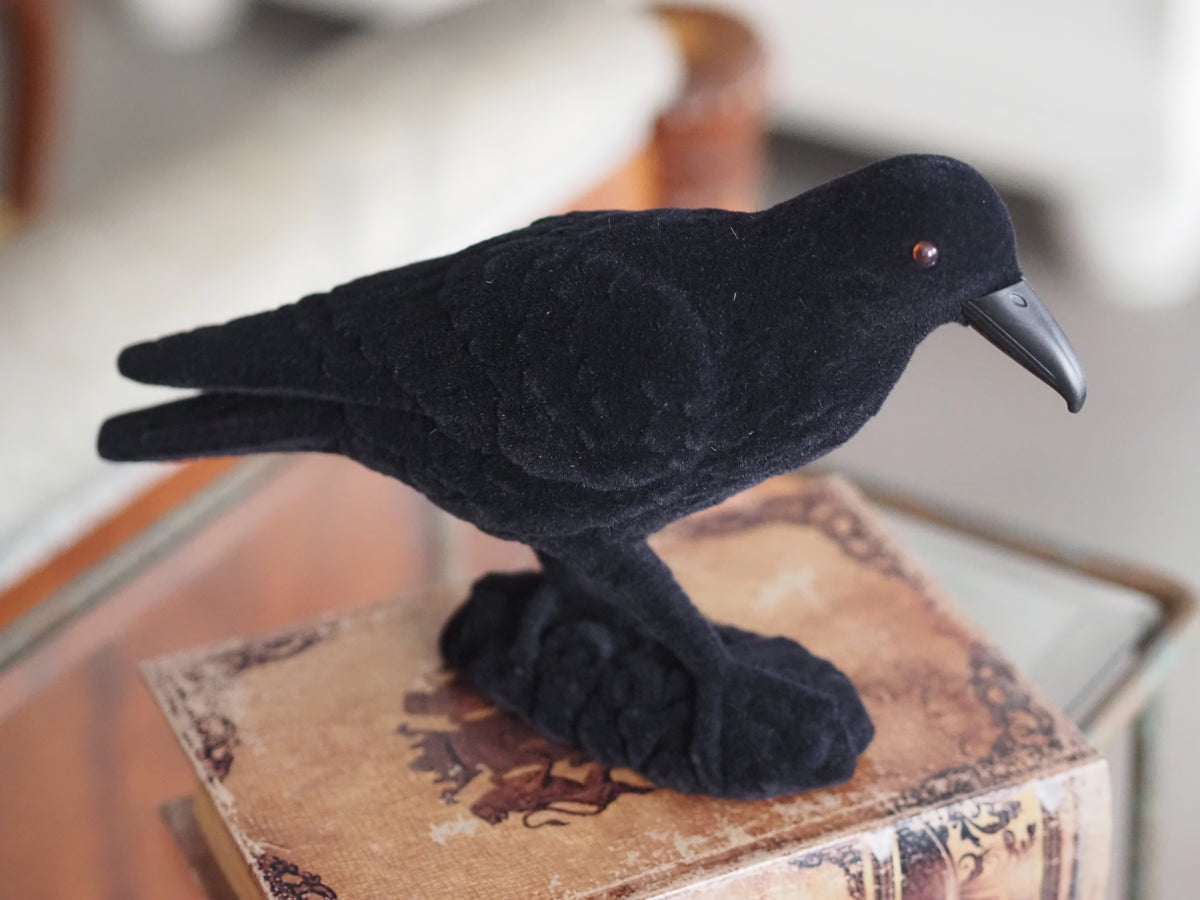 Krähe Schwarz · Naturalistische Tierfigur auf Sockel