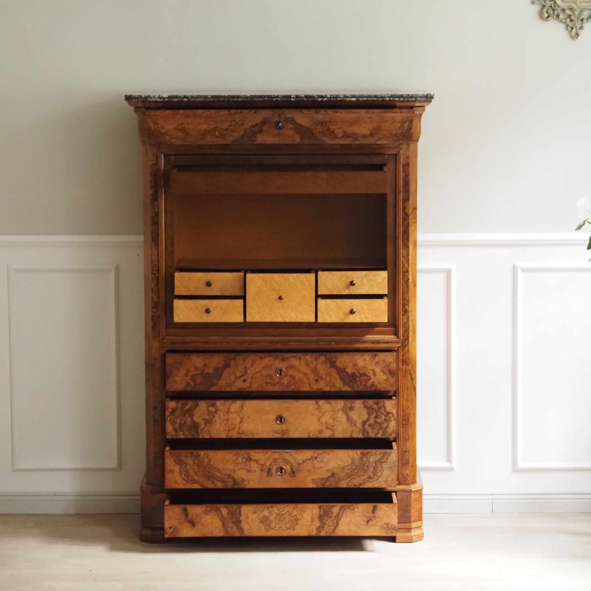 Antiker Biedermeier Sekretär - Schreibschrank Louis Philippe