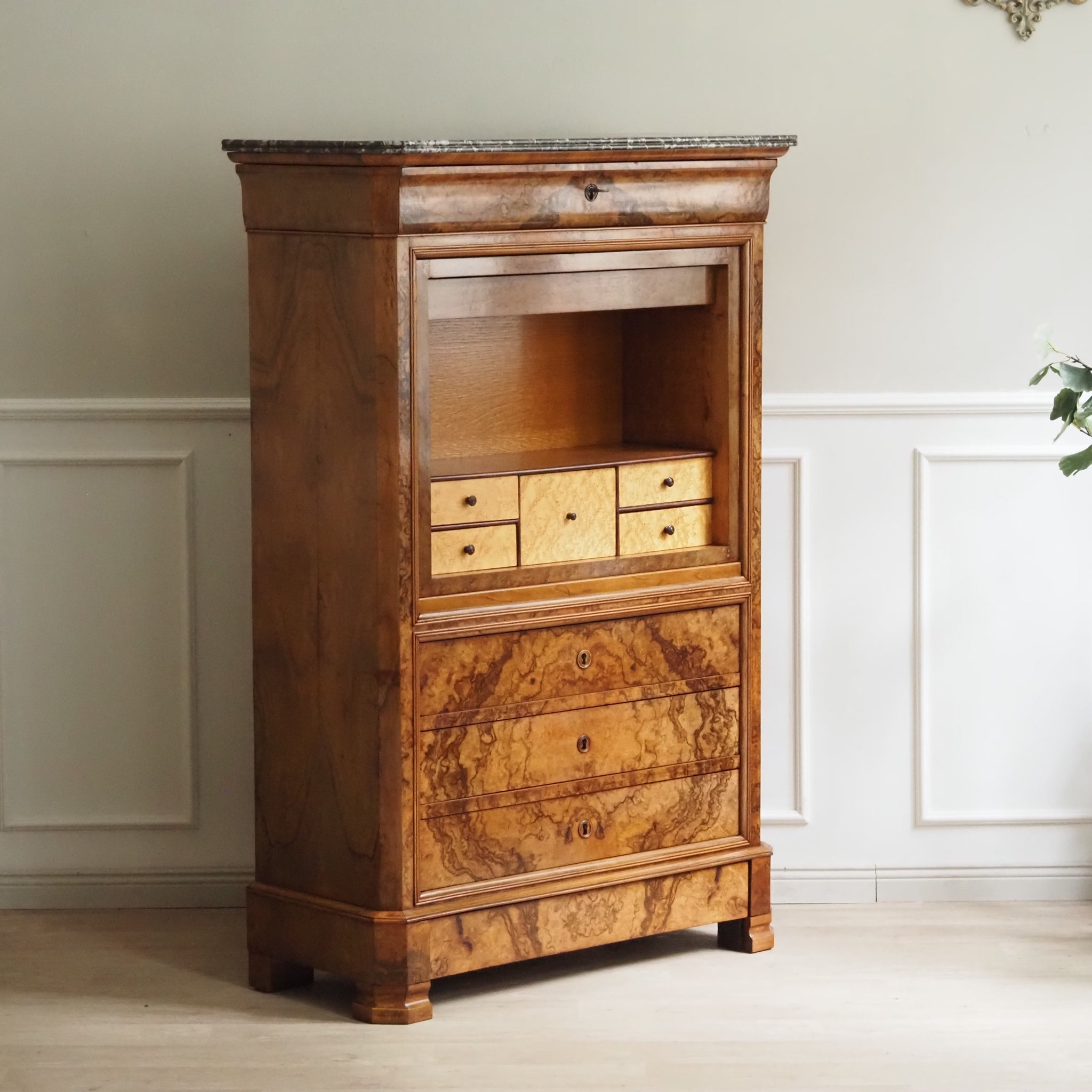 Antiker Biedermeier Sekretär - Schreibschrank Louis Philippe