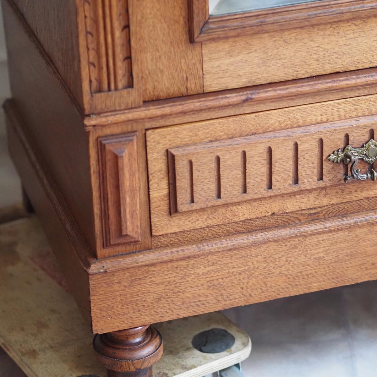 Gründerzeit Kleiderschrank mit Spiegel, Eiche um 1890