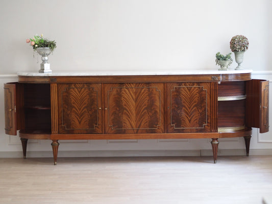 Französisches Mahagoni Sideboard mit Marmorplatte um 1900