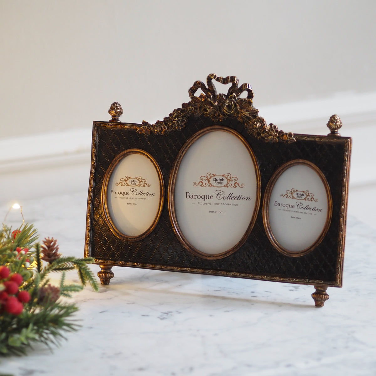 Collage-Fotorahmen 9x13 · Louis-seize-Stil Braun Goldoptik