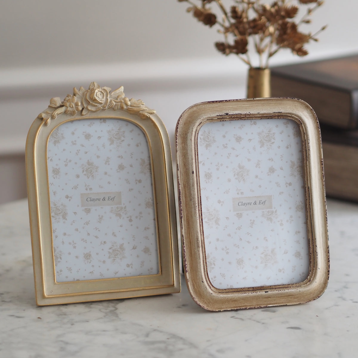 Fotorahmen 10x15 · Creme Antik-Optik im Landhausstil