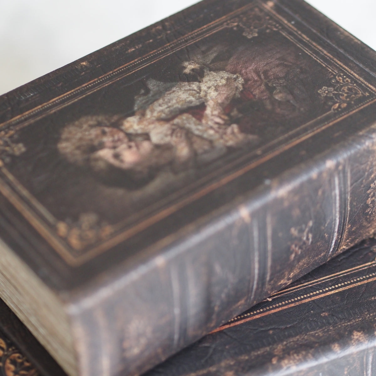 Buchbox 2er-Set · Historistischer Einband Frau-Kind-Motiv