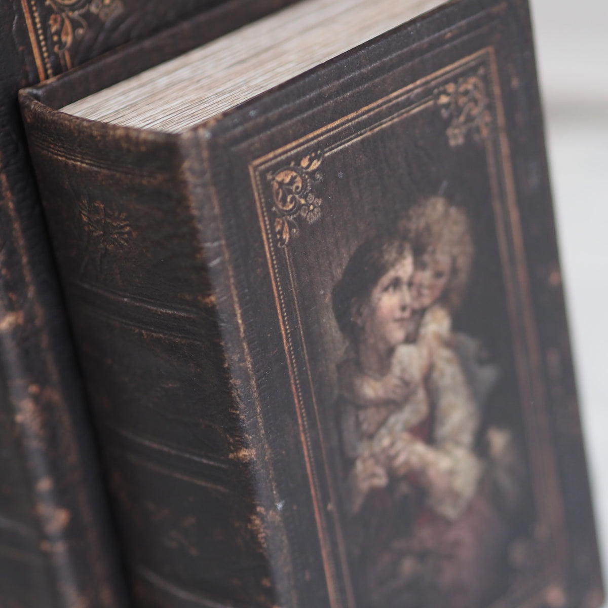 Buchbox 2er-Set · Historistischer Einband Frau-Kind-Motiv