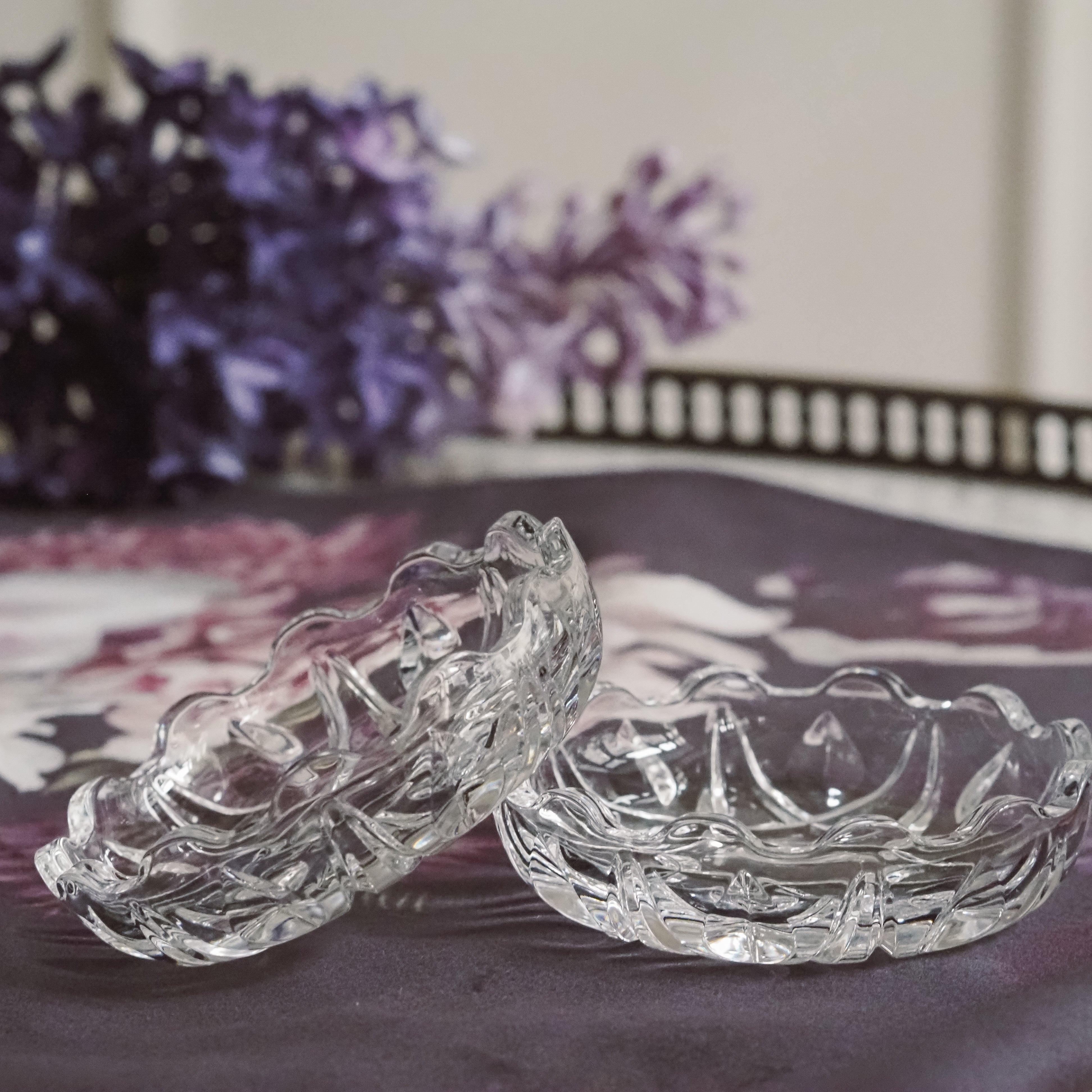Glas Schalen Set · Sternschliff / Pressglas · 20. Jh.