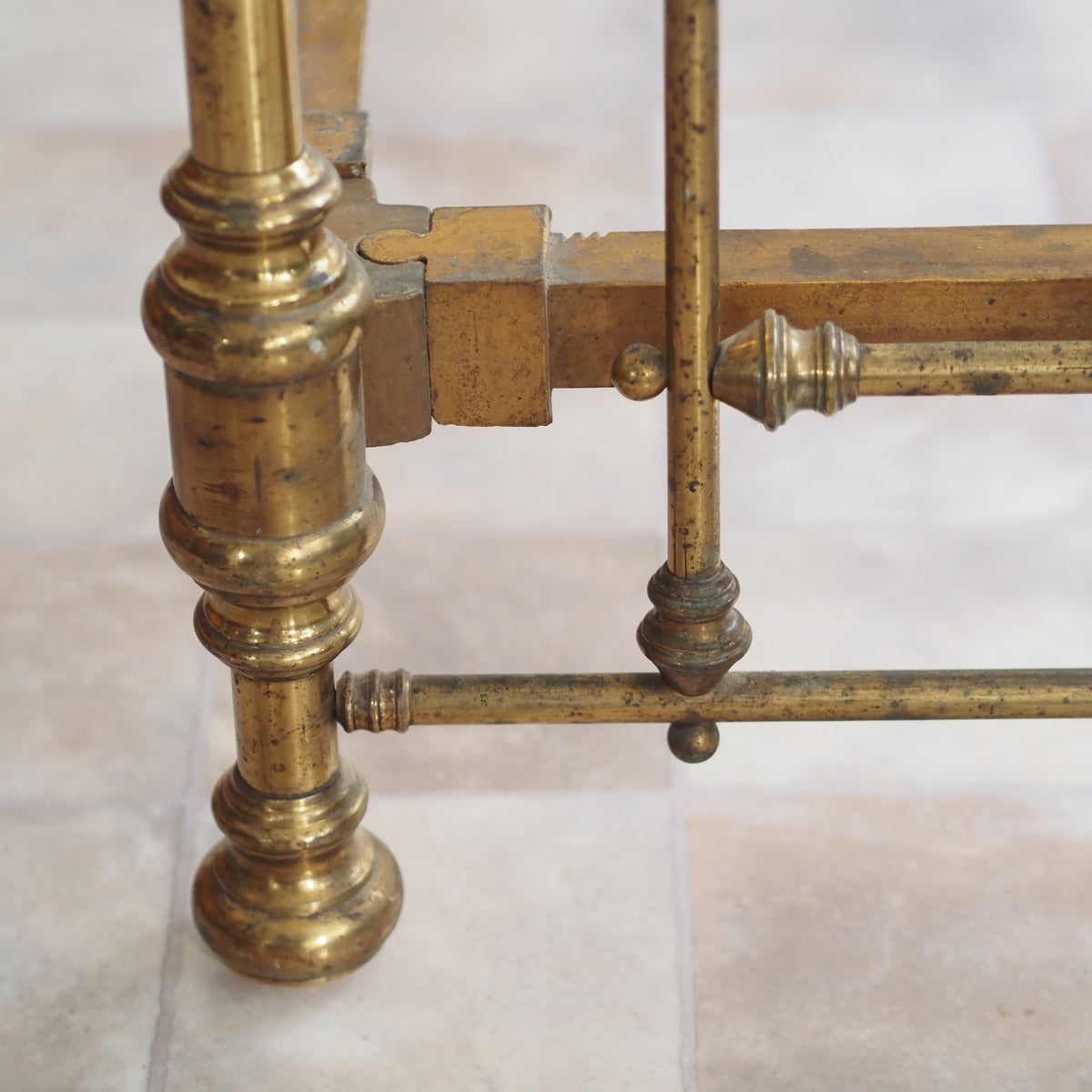 Messingbett antik um 1900 mit Ringdekor