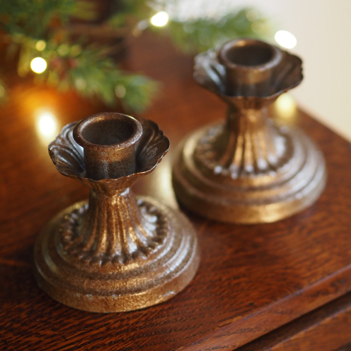 Kerzenleuchter Bronzeoptik · Neobarocker Muschelteller