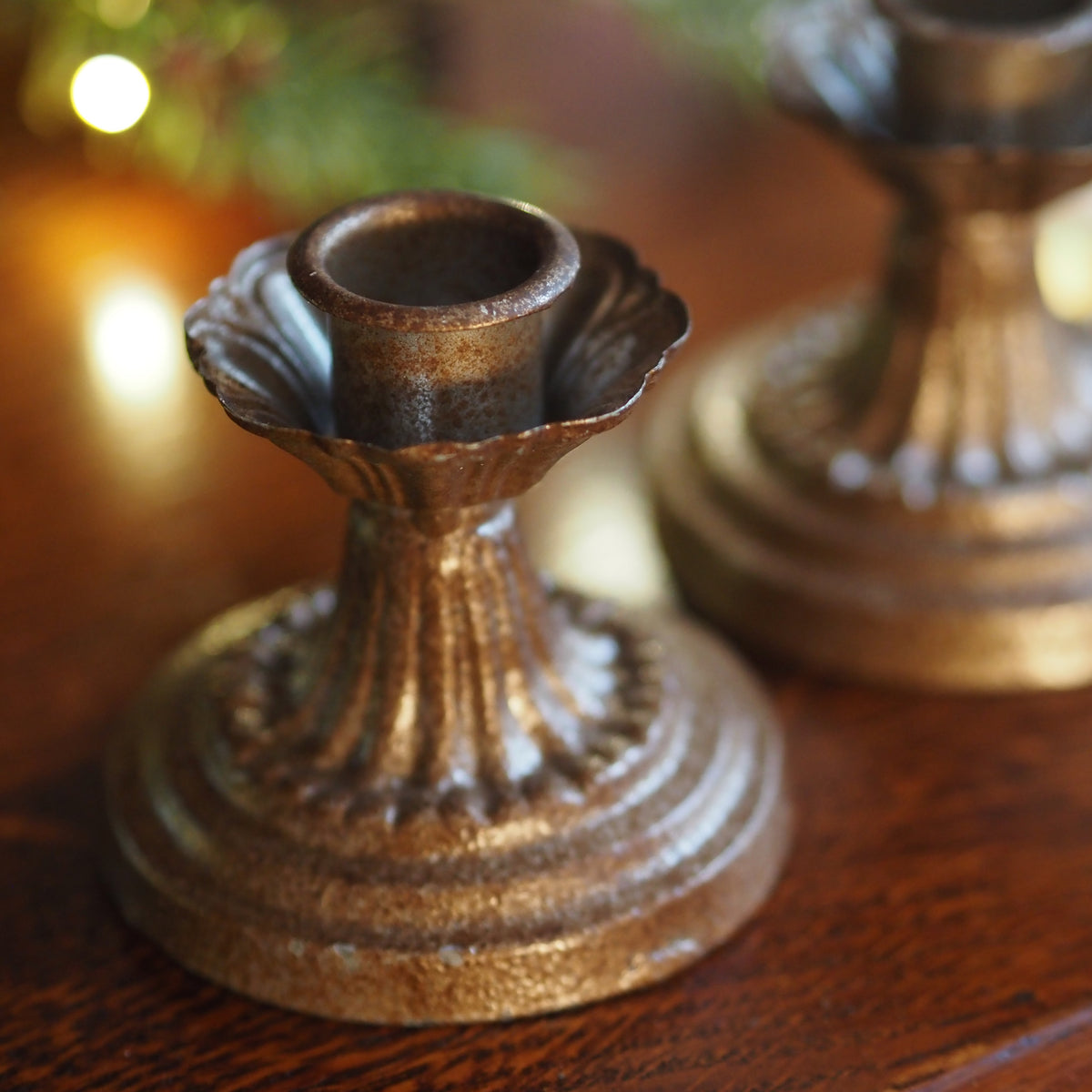 Kerzenleuchter Bronzeoptik · Neobarocker Muschelteller