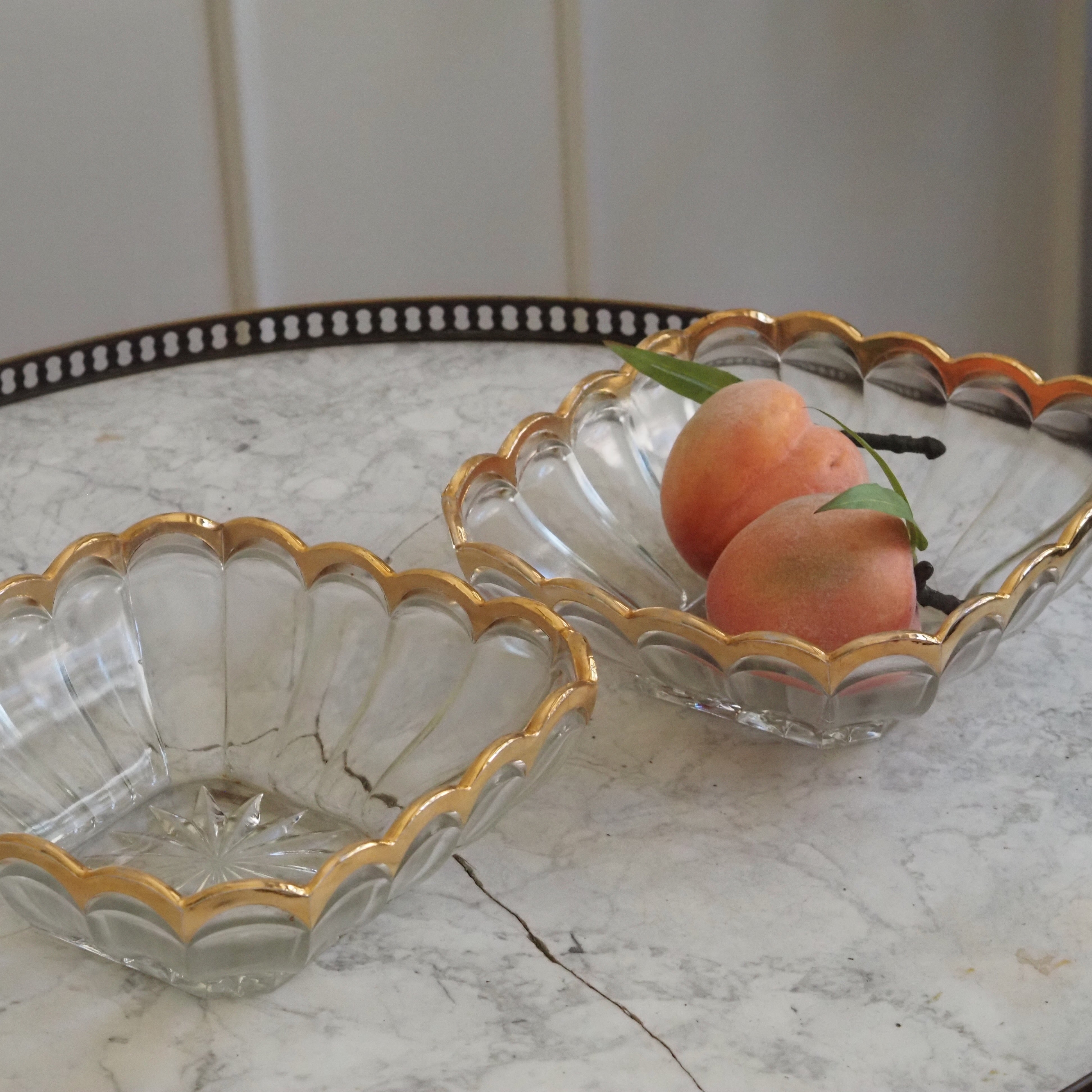 Glasschalen Set · goldgerändert · historisierende Formensprache