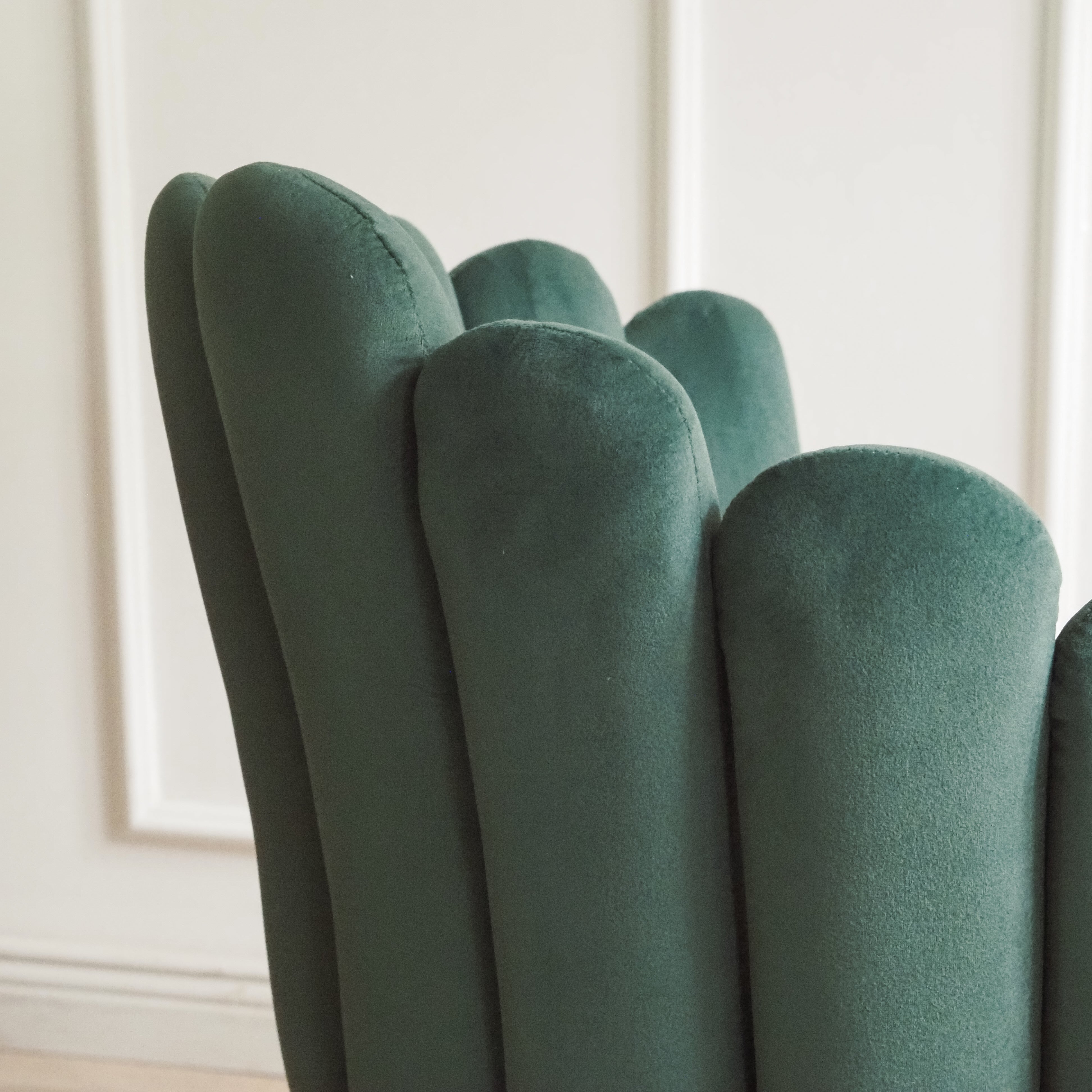 Muschelstuhl · moderne Form / gepolsterter Samtstuhl, Design Armchair