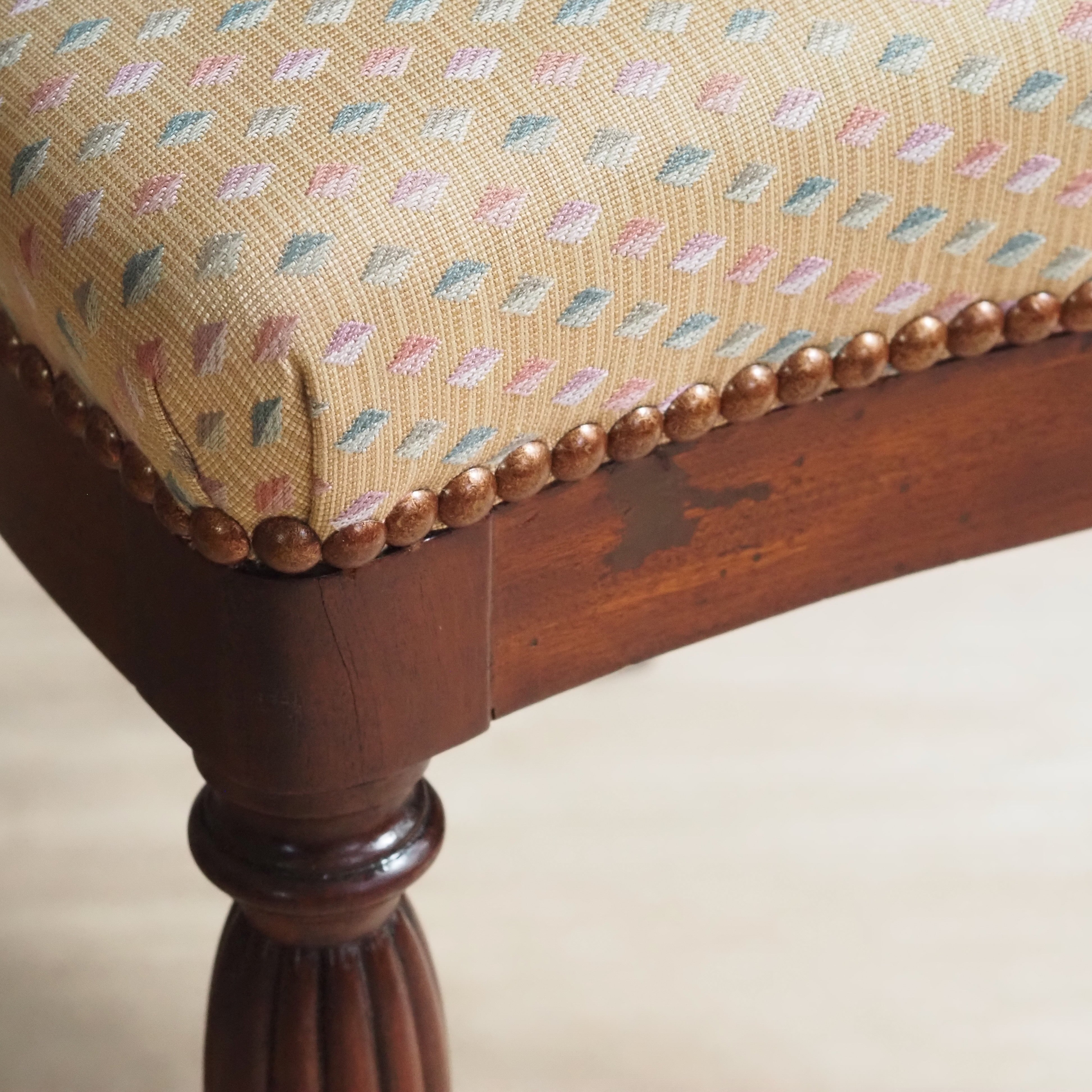Biedermeier Stuhl Mahagoni um 1850 Ballonlehne