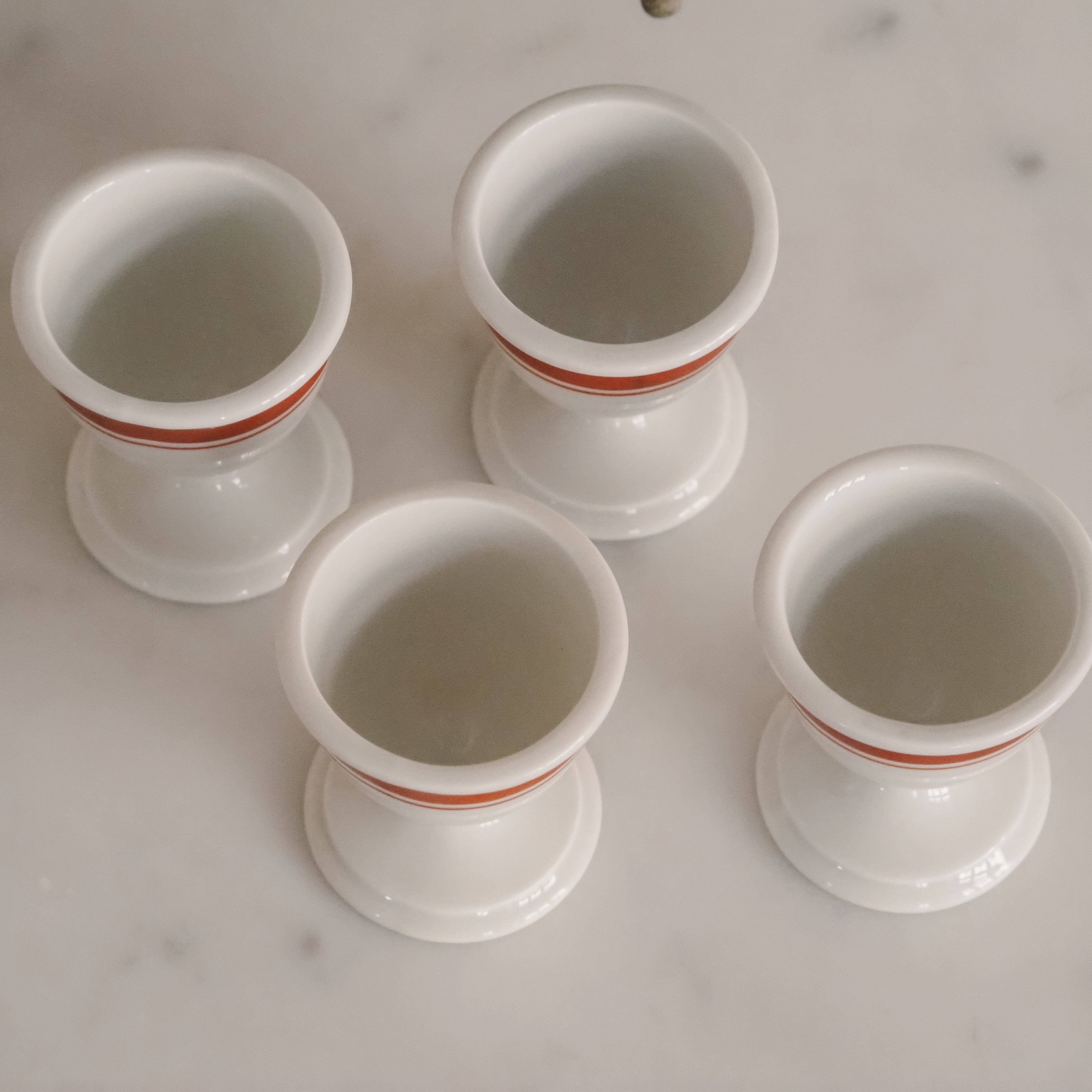 Eierbecher Set · Pillivuyt Frankreich · Bistro Porzellan