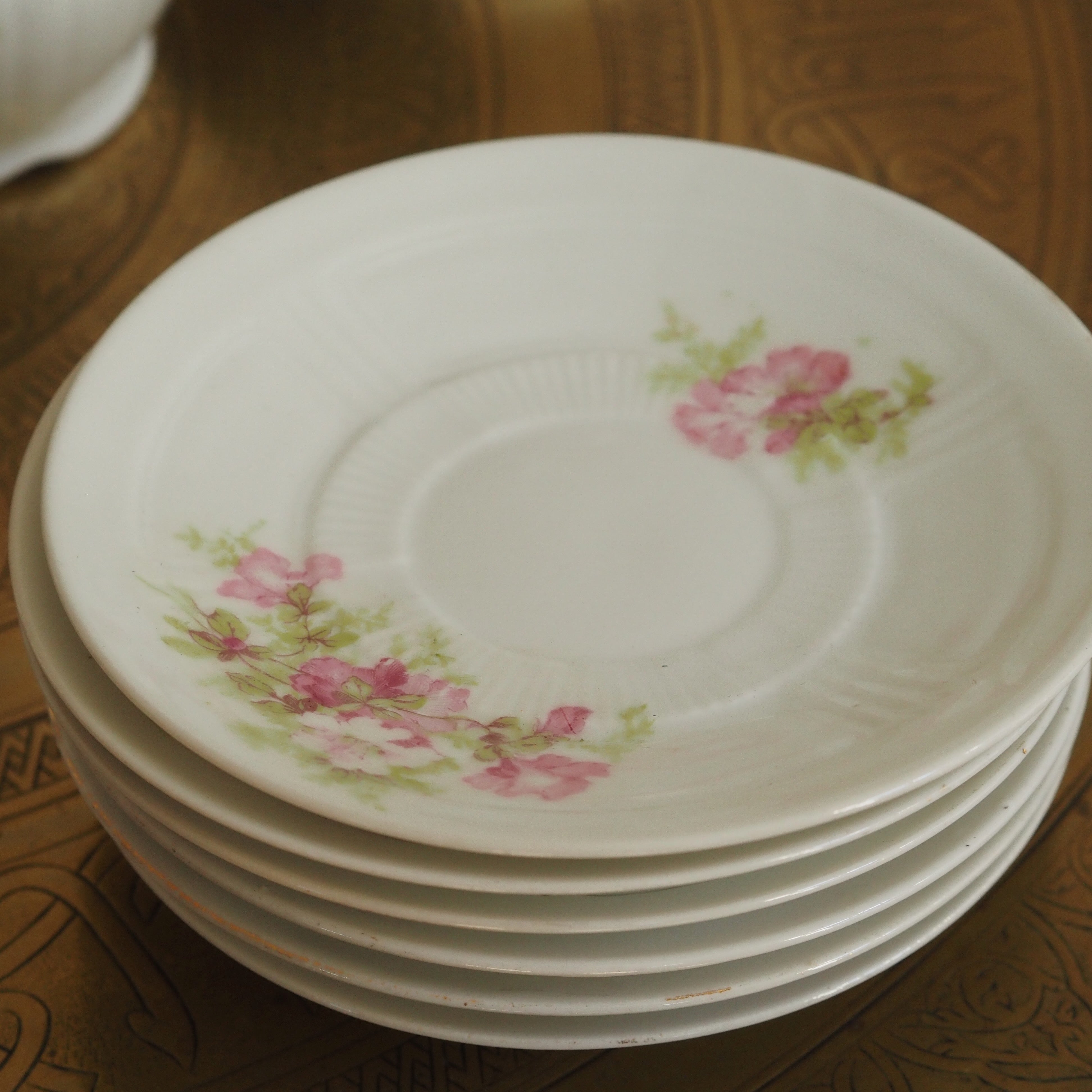 Kaffeeservice Porzellan 15-teilig · Blumendekor um 1900
