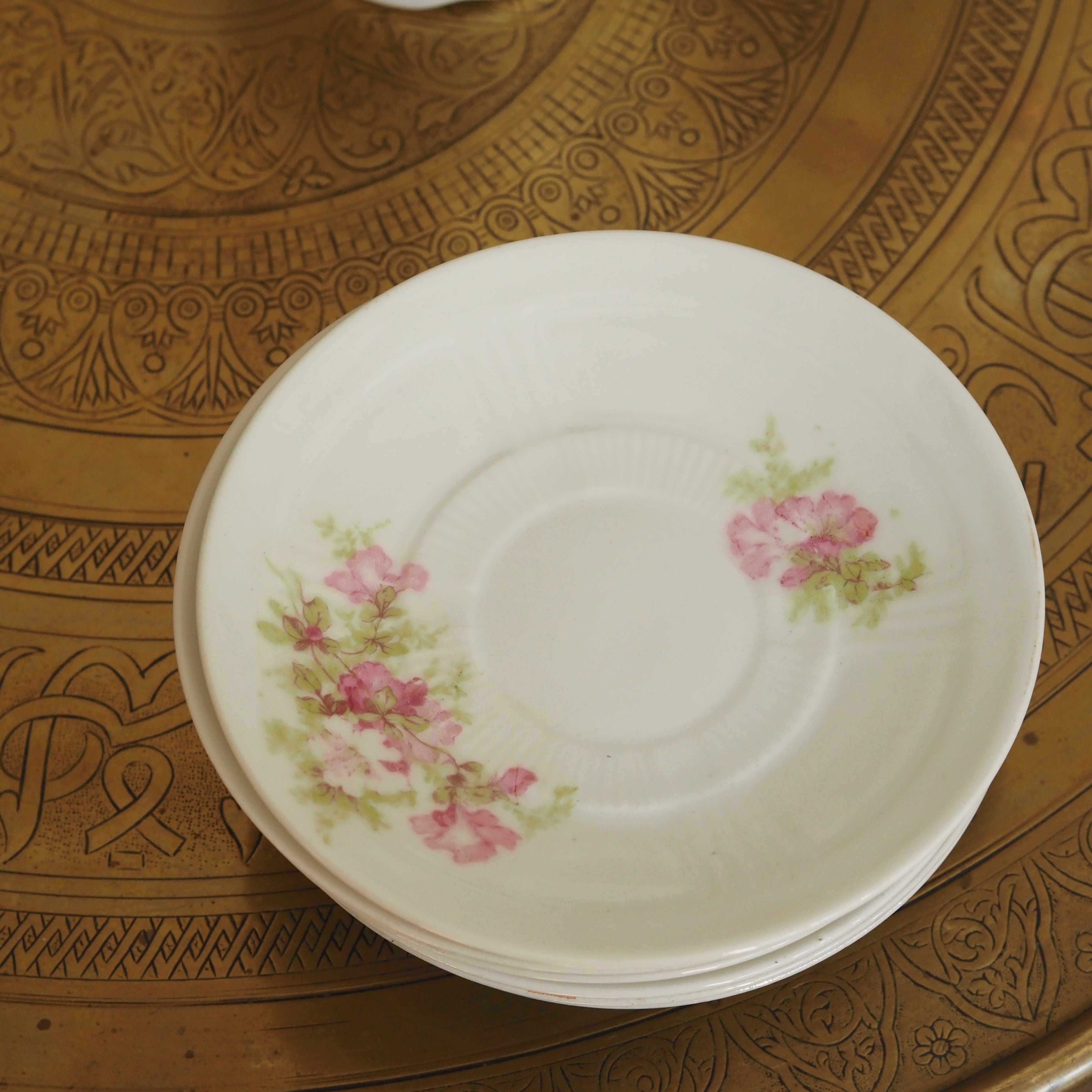 Kaffeeservice Porzellan 15-teilig · Blumendekor um 1900
