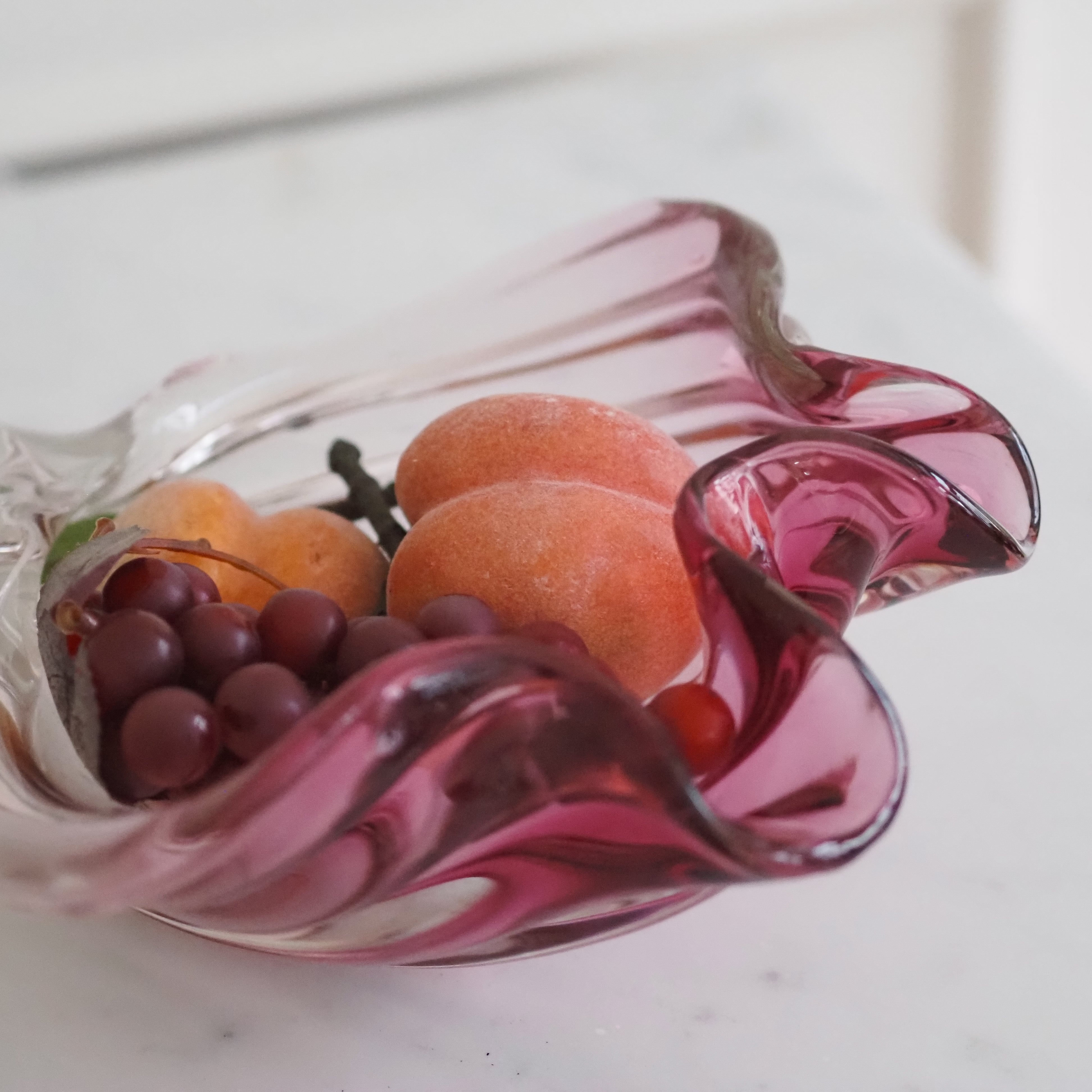 Kunstglas-Schale · organische Muschelform im Murano-Stil