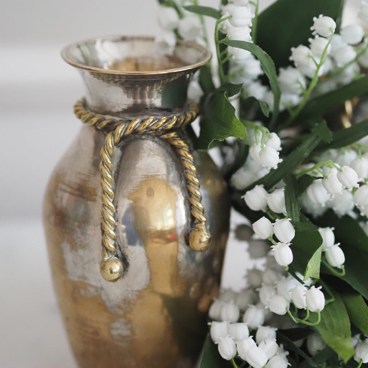 Vasen 2er Set Silber · Kordeldekor, Hollywood Regency