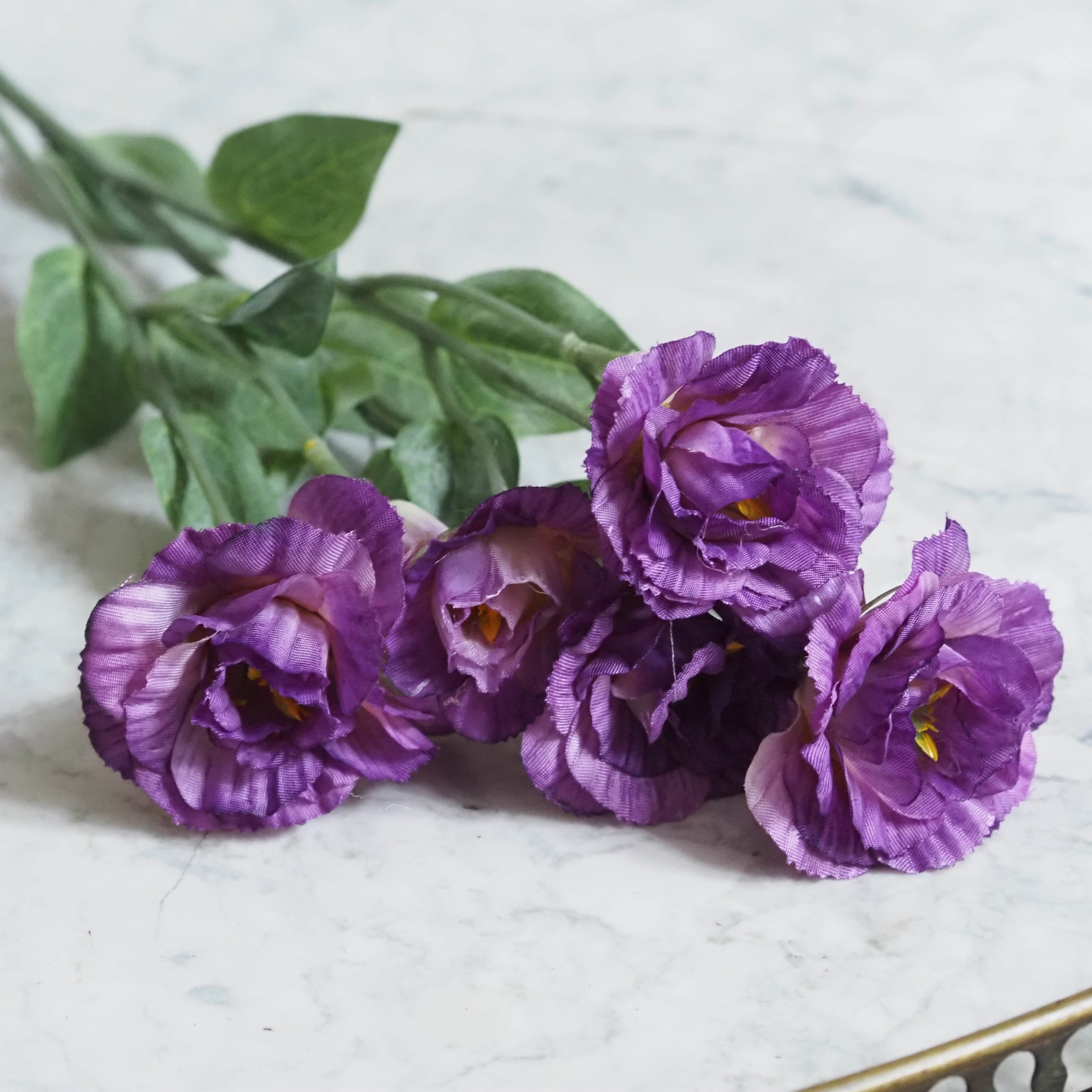 Lisianthus-Zweig Violett · Mehrblütiger Zweig mit Knospen, 71 cm